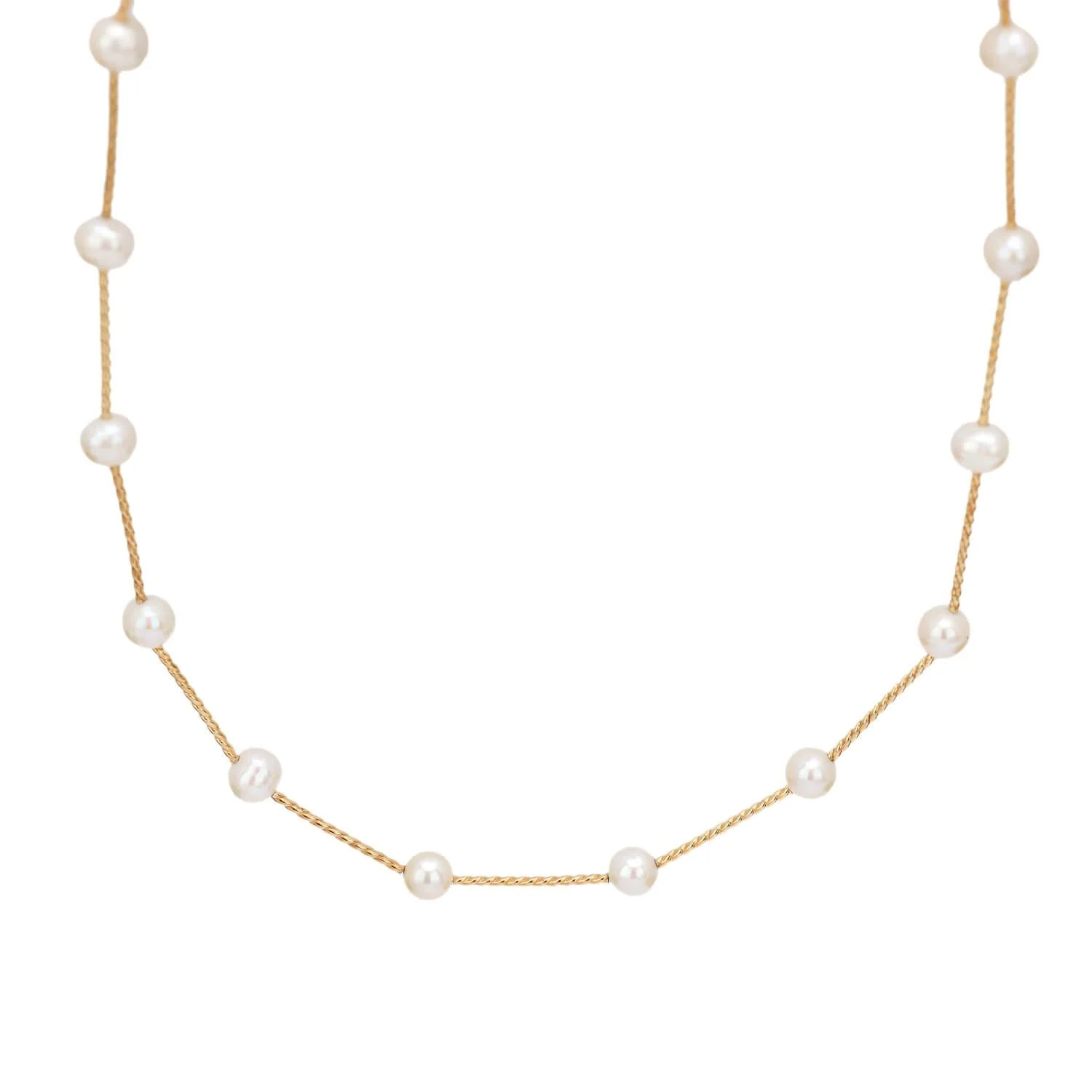 Estate 14k Pearl Chain Necklace
