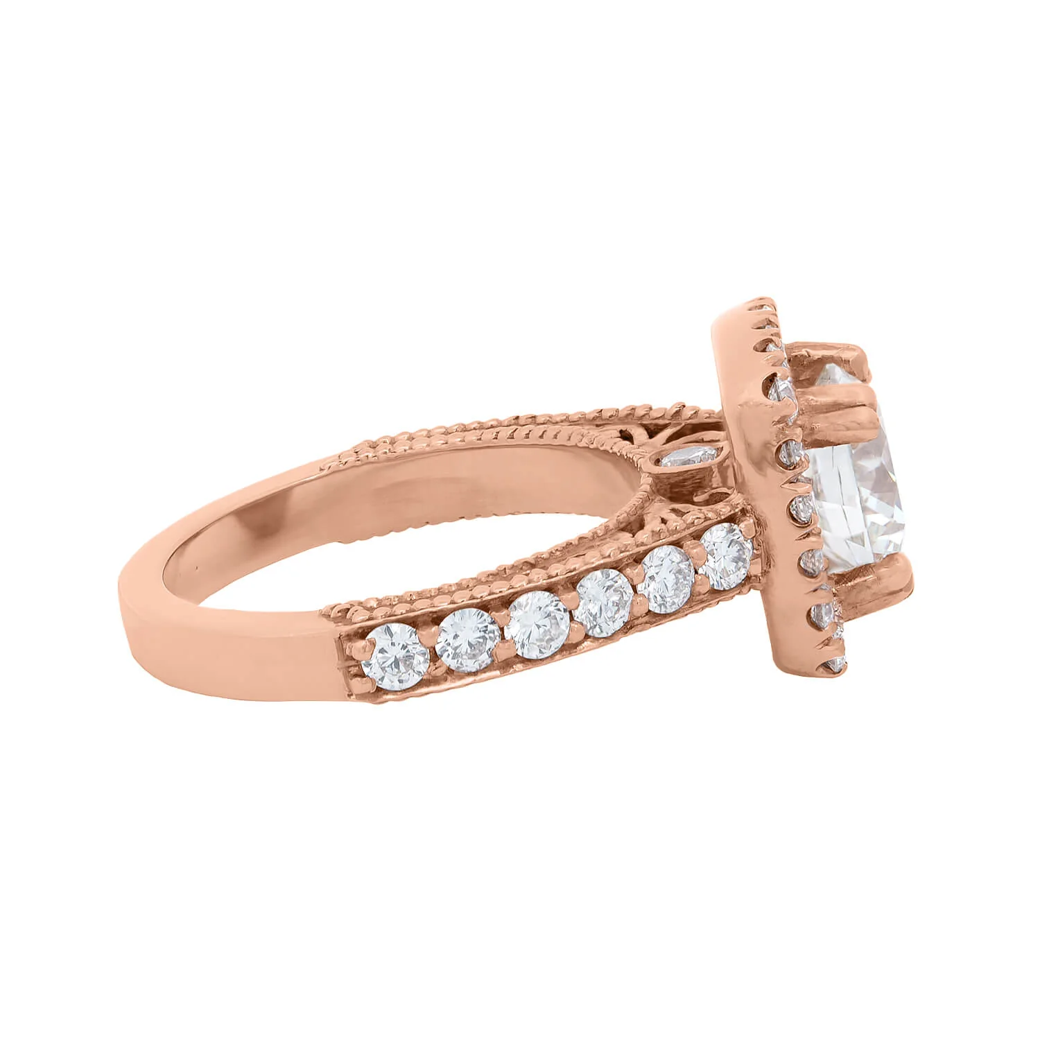 Estate 14k Rose Gold Diamond Engagement Ring 1.51ct - Image 4