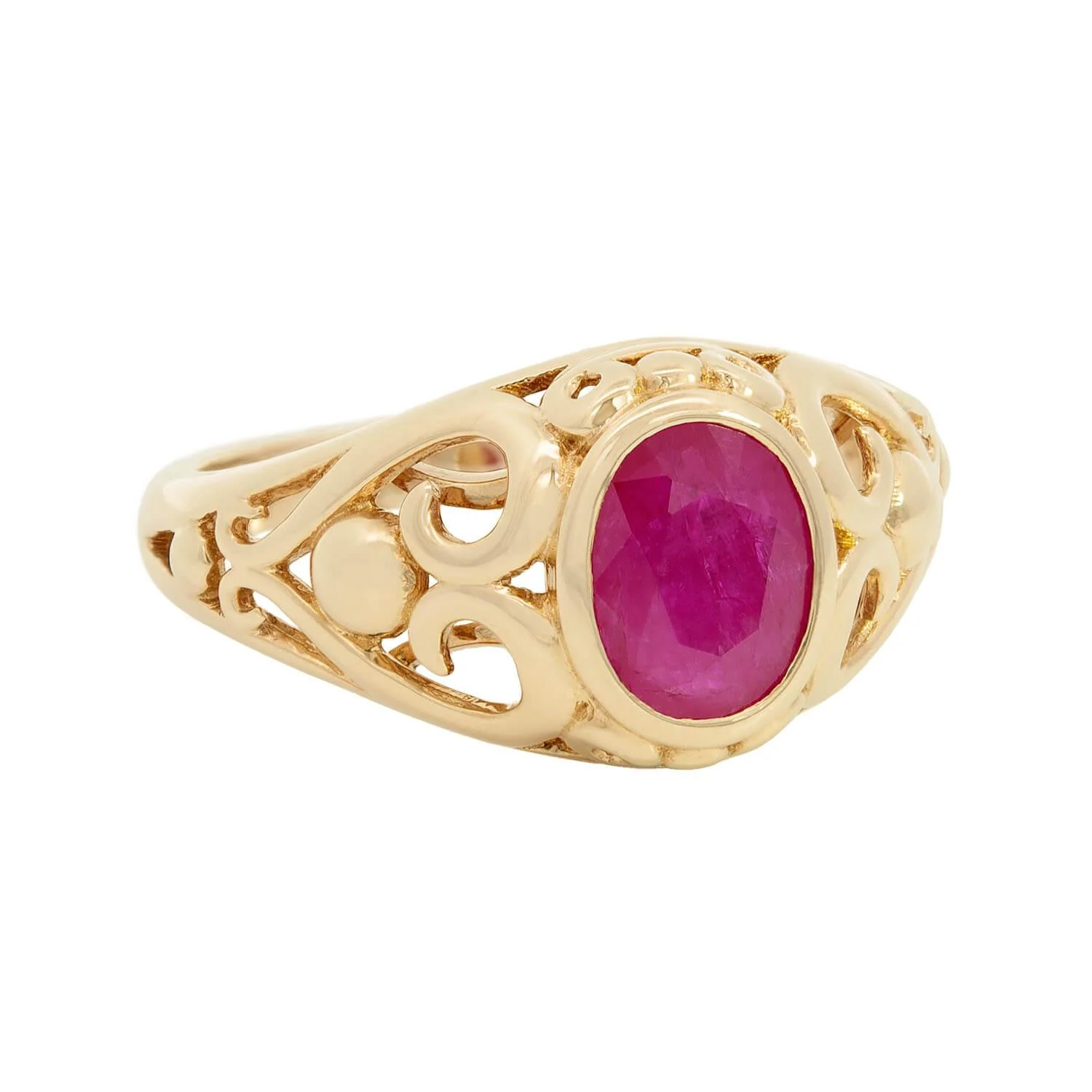 Estate 14k Ruby Art Nouveau Style Ring - Image 2