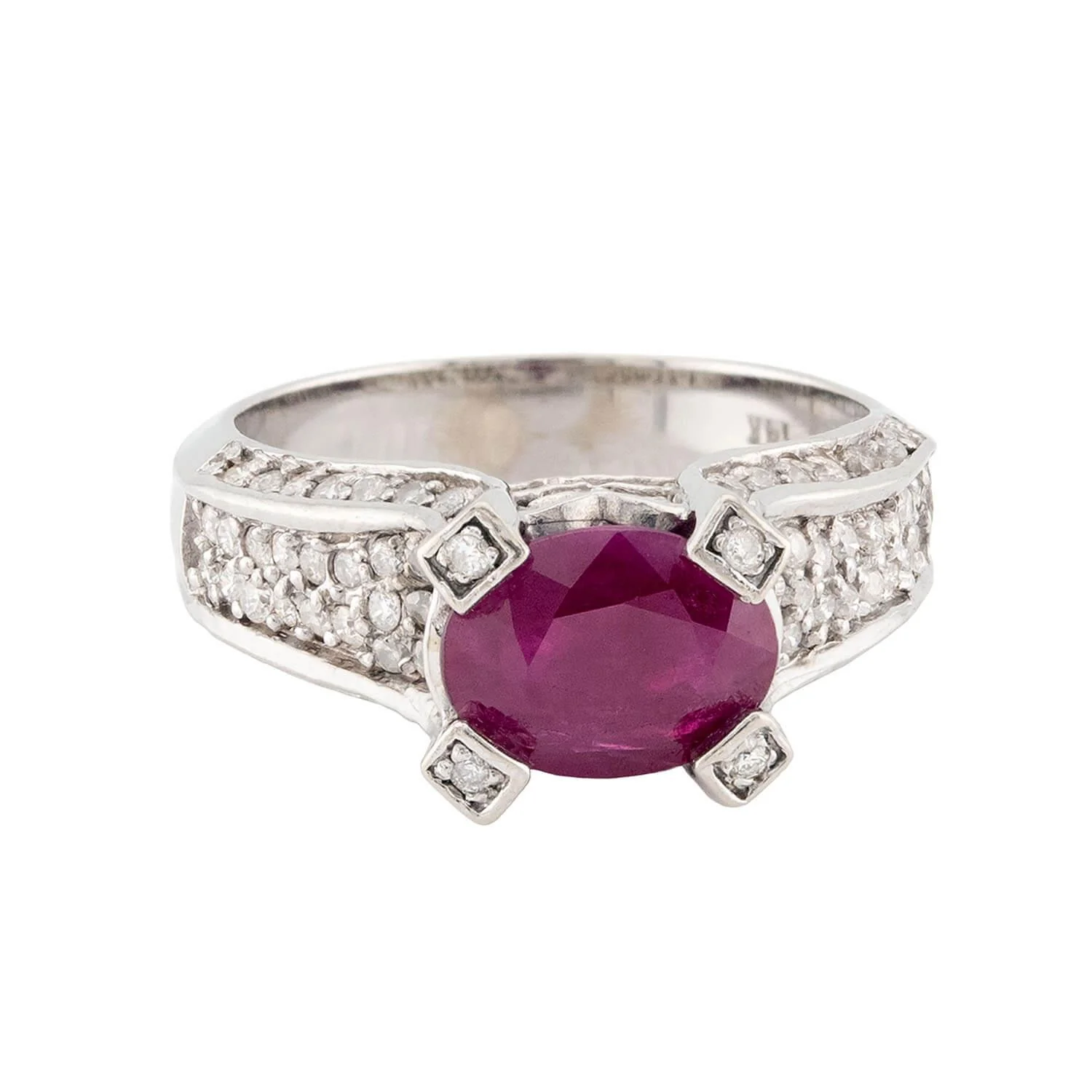Estate 14k Ruby & Diamond Ring - Image 2