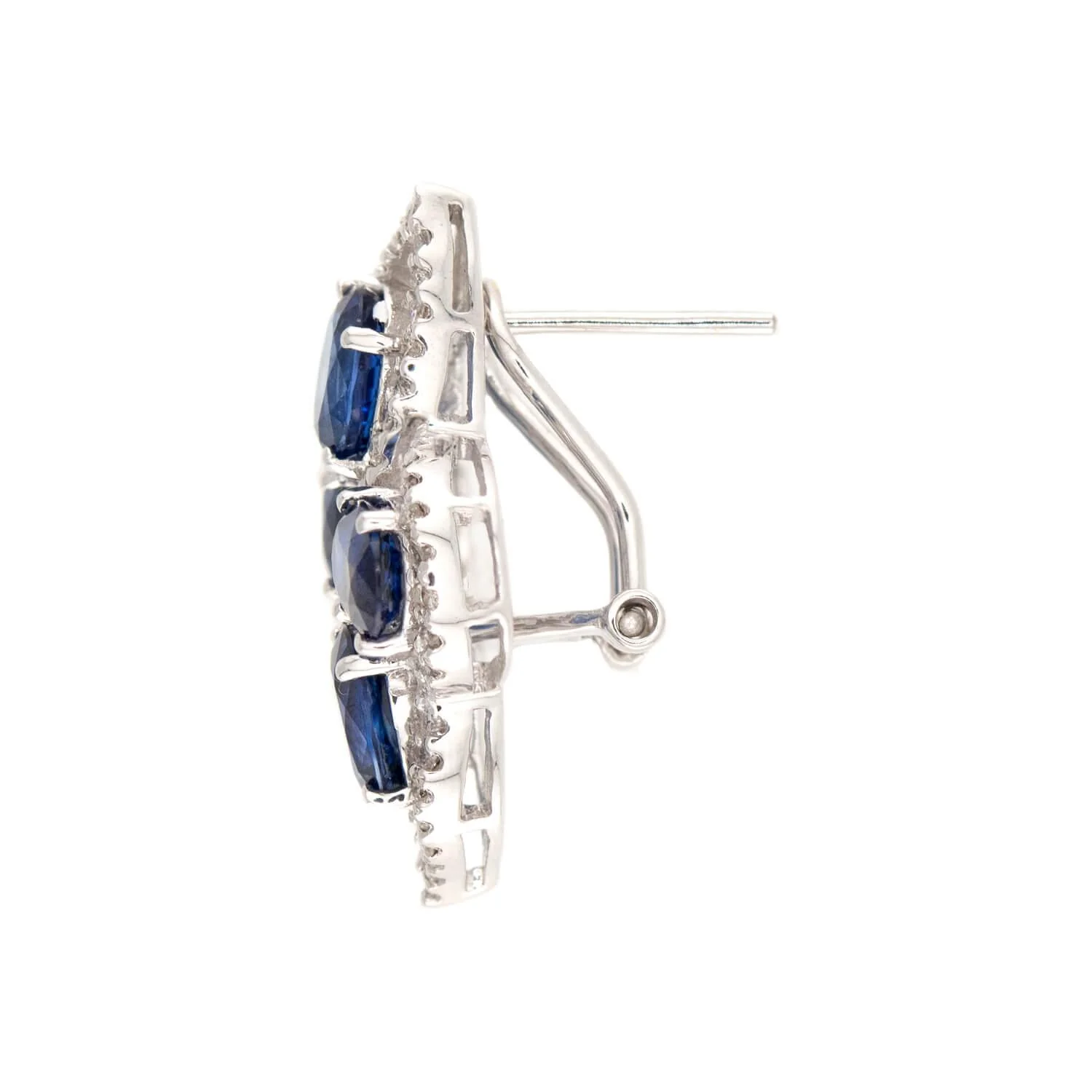 Estate 14k Sapphire and Diamond Butterfly Earrings - Image 2