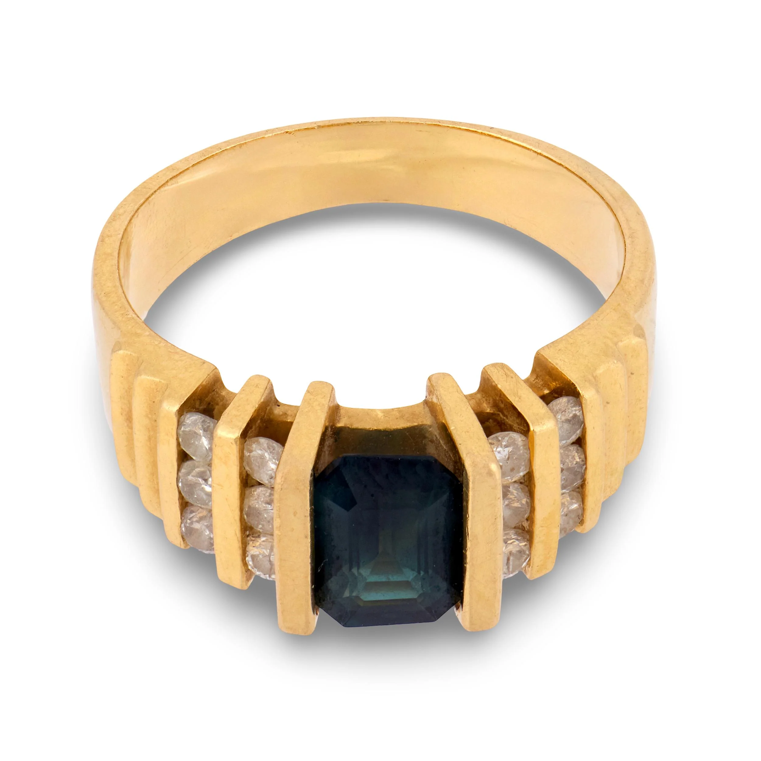 Estate 14k Sapphire & Diamond Ring - Image 2