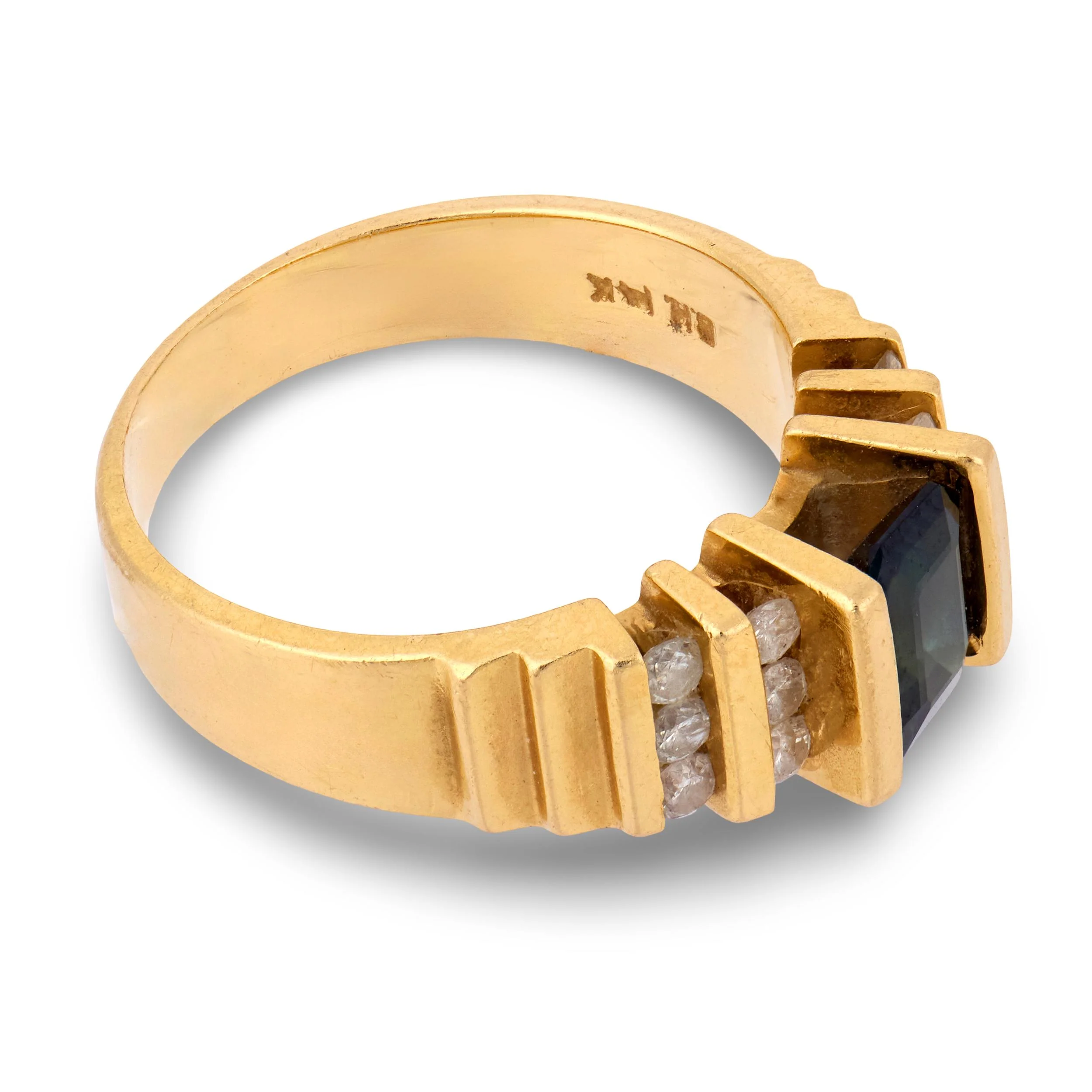 Estate 14k Sapphire & Diamond Ring - Image 3