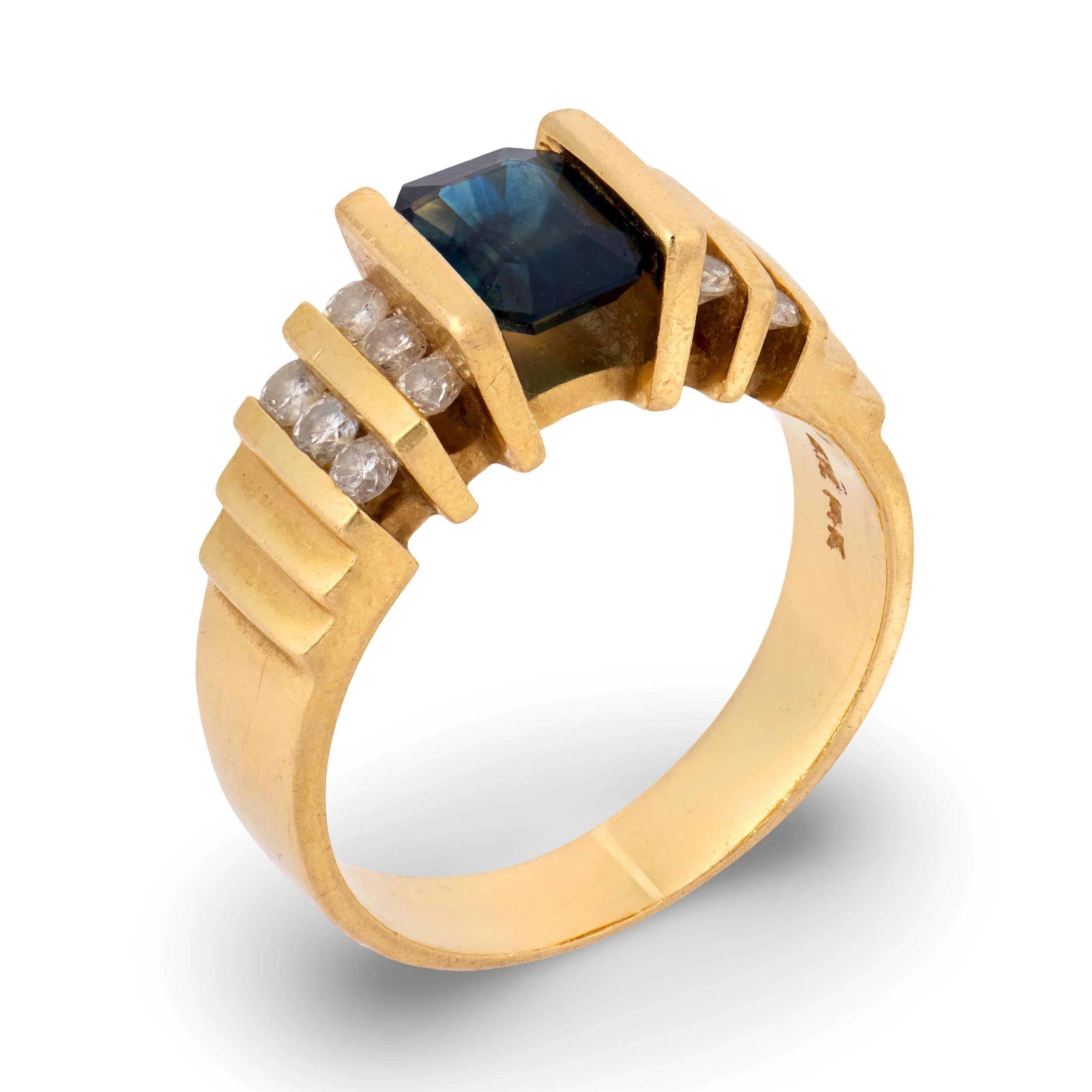Estate 14k Sapphire & Diamond Ring - Image 4