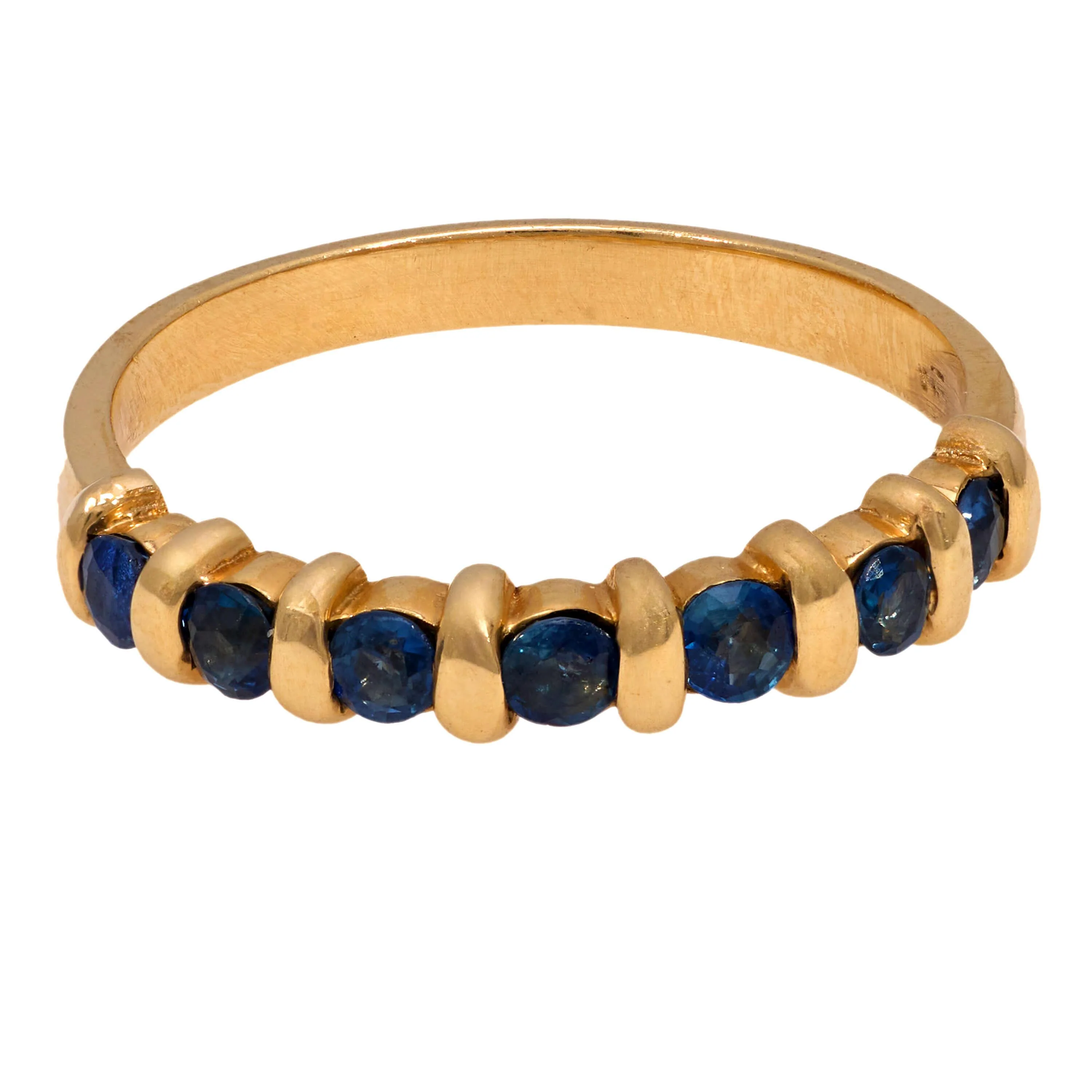 Estate 14k Sapphire Half Band - Image 2
