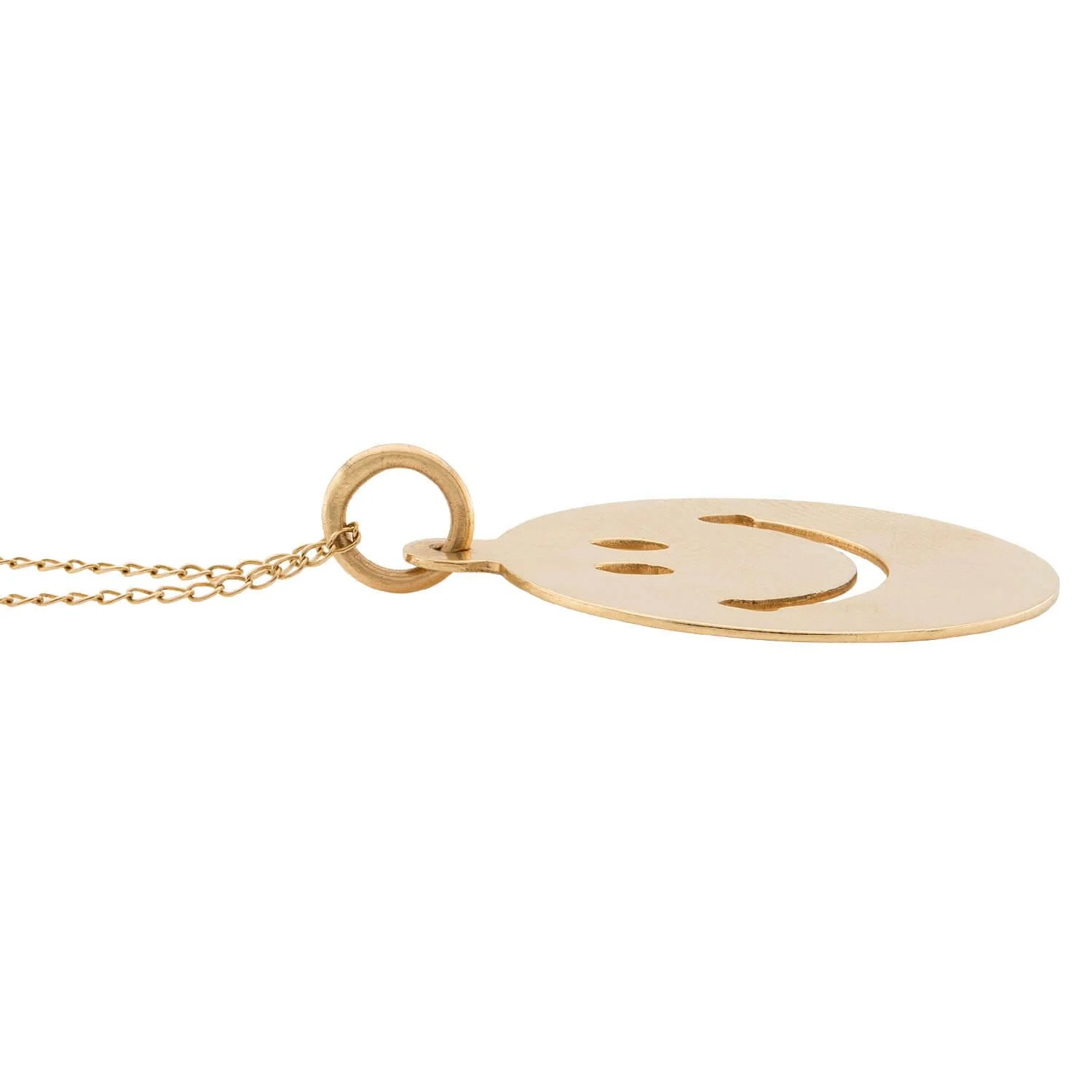 Estate 14k Smiling Face Pendant Necklace - Image 3