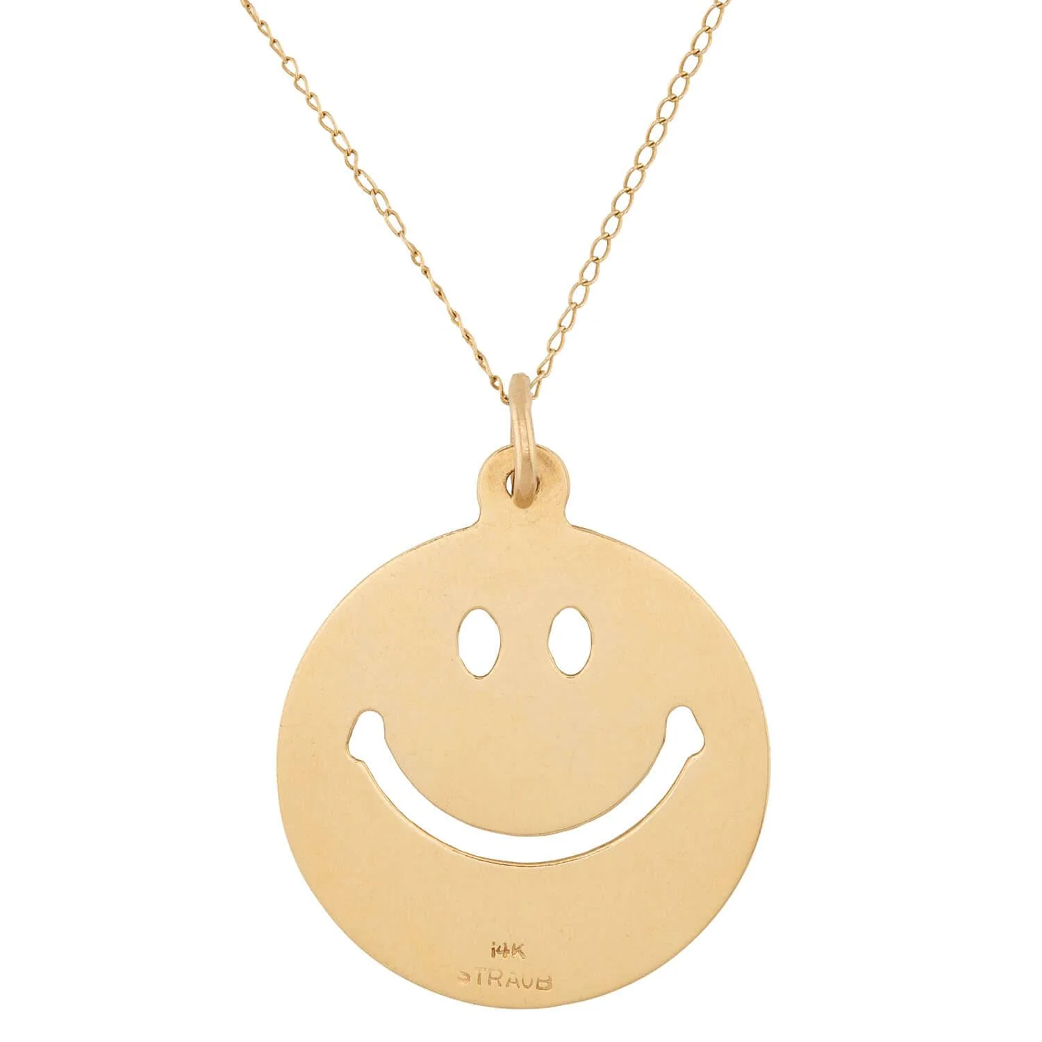 Estate 14k Smiling Face Pendant Necklace - Image 4