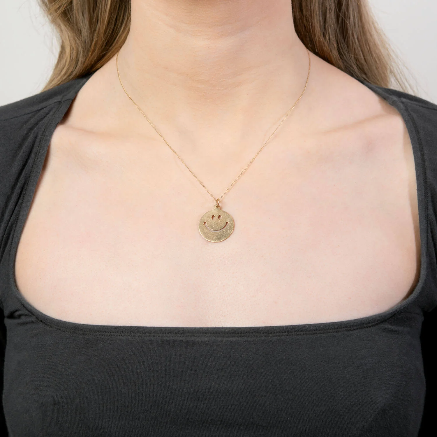 Estate 14k Smiling Face Pendant Necklace - Image 6