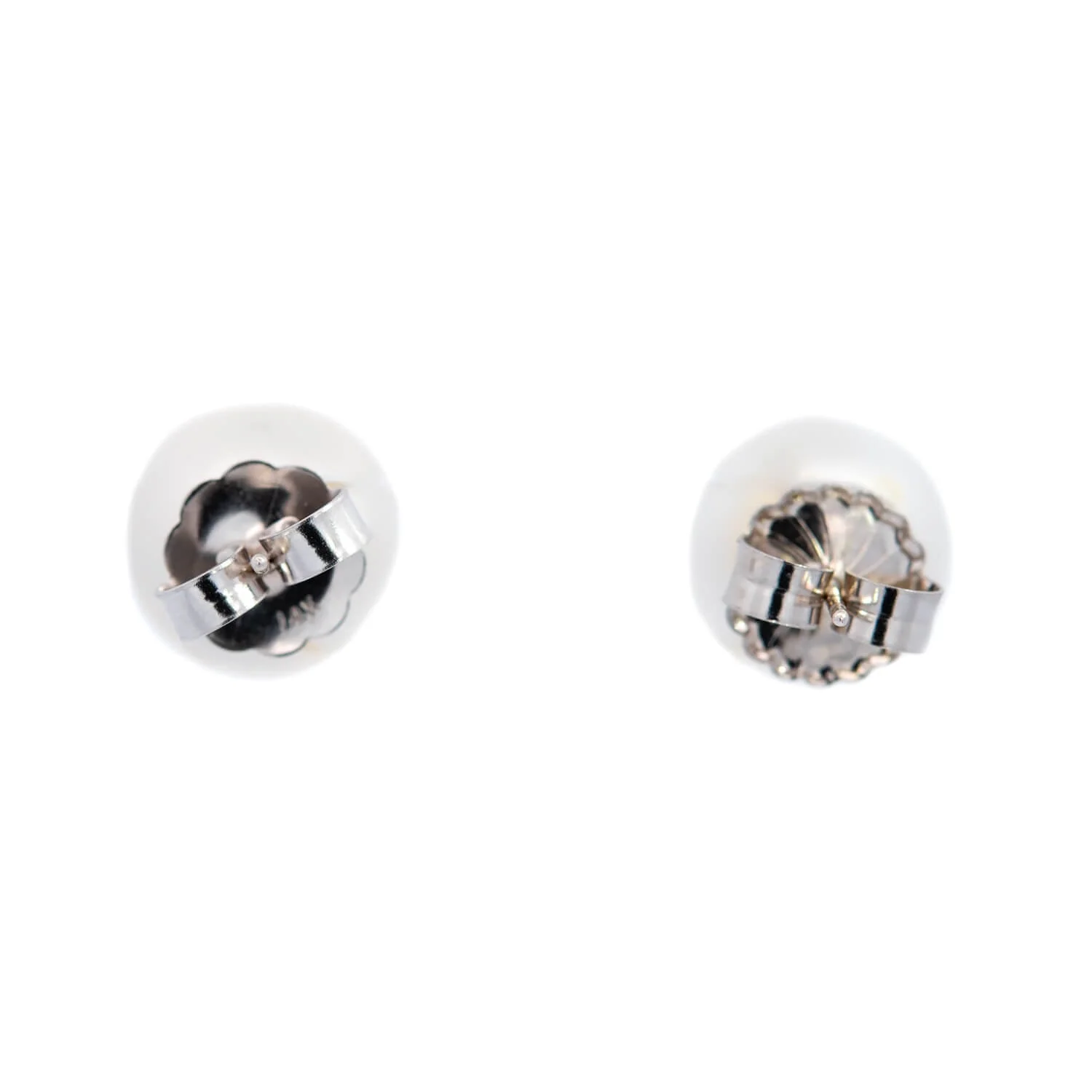 Estate 14kt Cultured Pearl Stud Earrings 13mm - Image 3