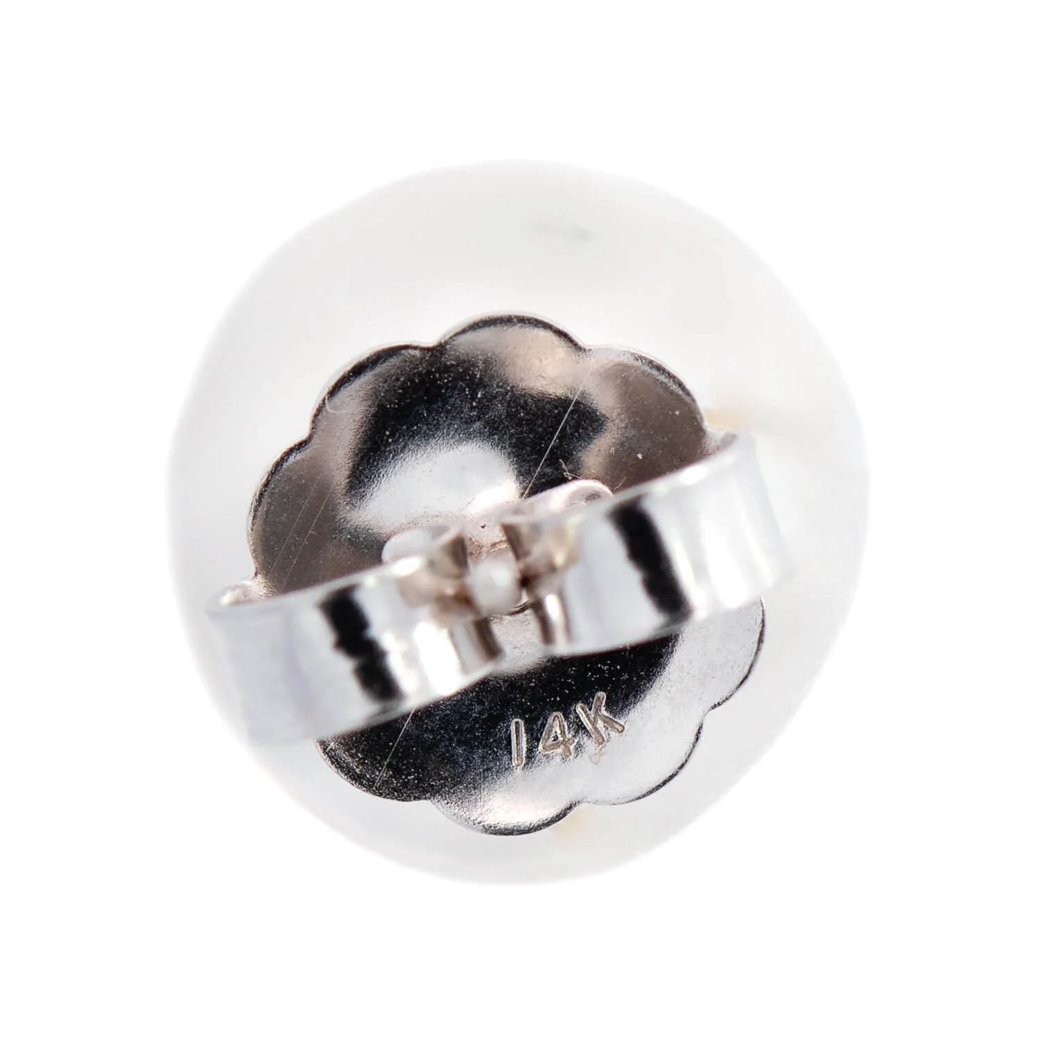 Estate 14kt Cultured Pearl Stud Earrings 13mm - Image 4