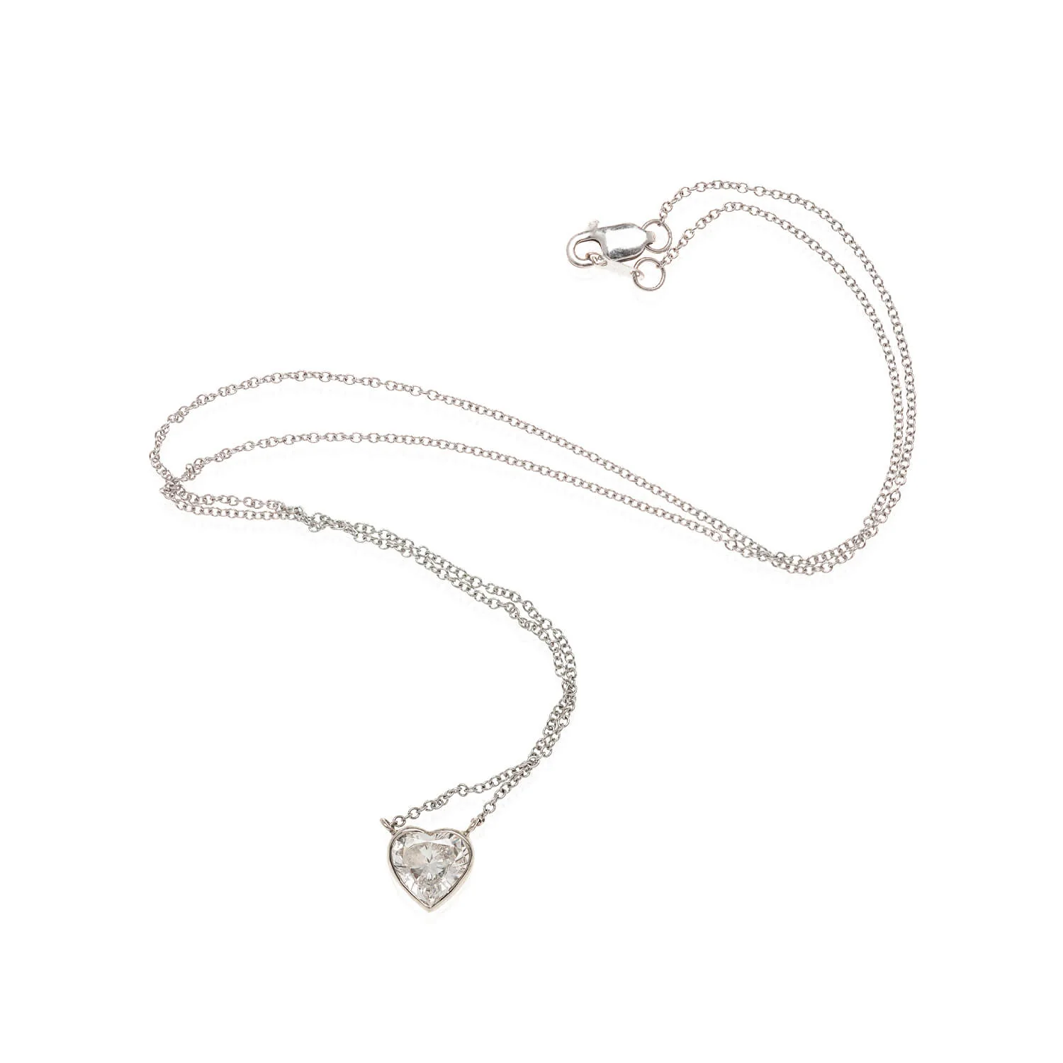 Estate 14kt Gold Heart-Shaped Diamond Pendant Necklace 1.05ctw - Image 2
