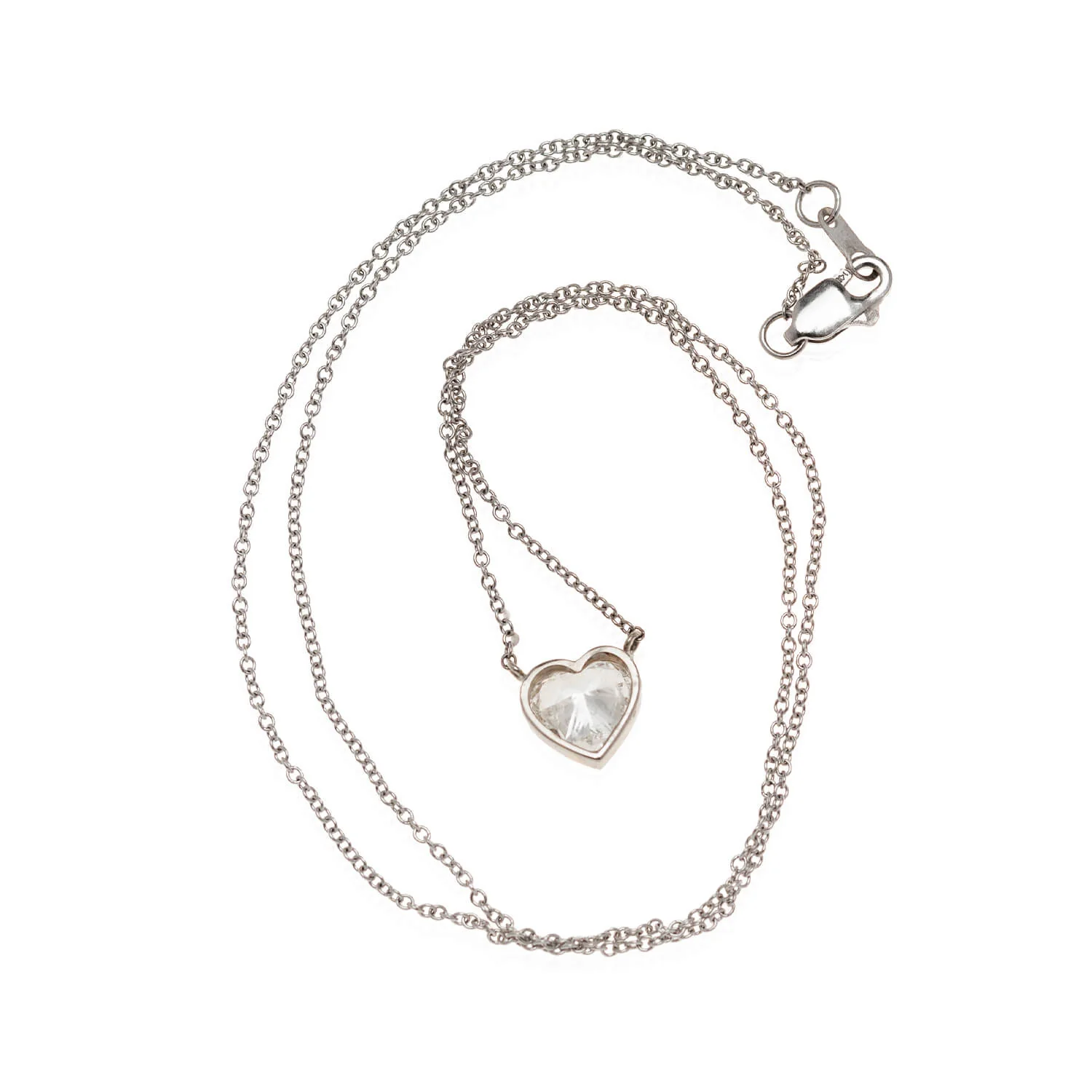 Estate 14kt Gold Heart-Shaped Diamond Pendant Necklace 1.05ctw - Image 4