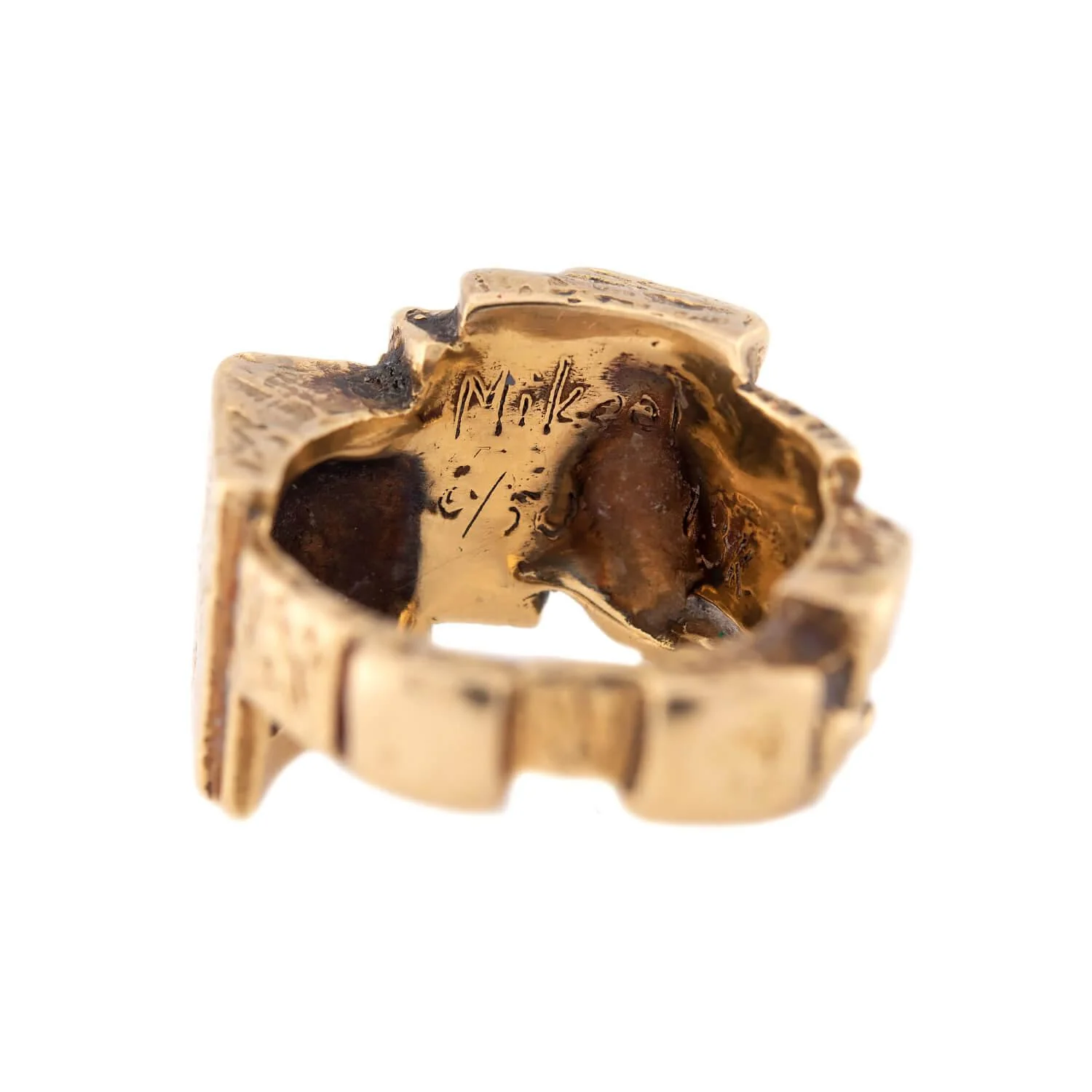 Estate 18k Brutalist Man-Motif Ring - Image 5