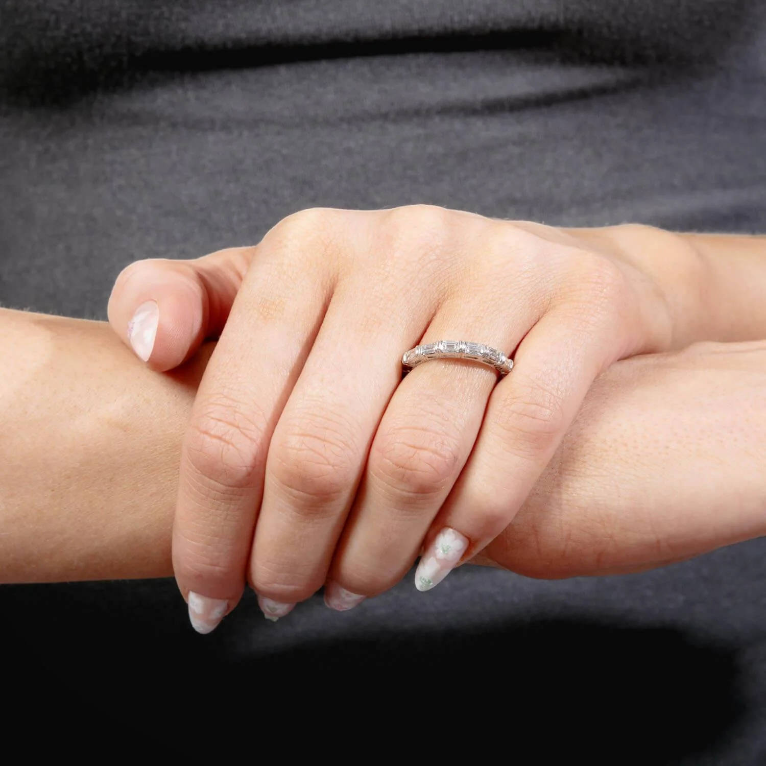 Estate 18k Diamond Eternity Band - Image 5