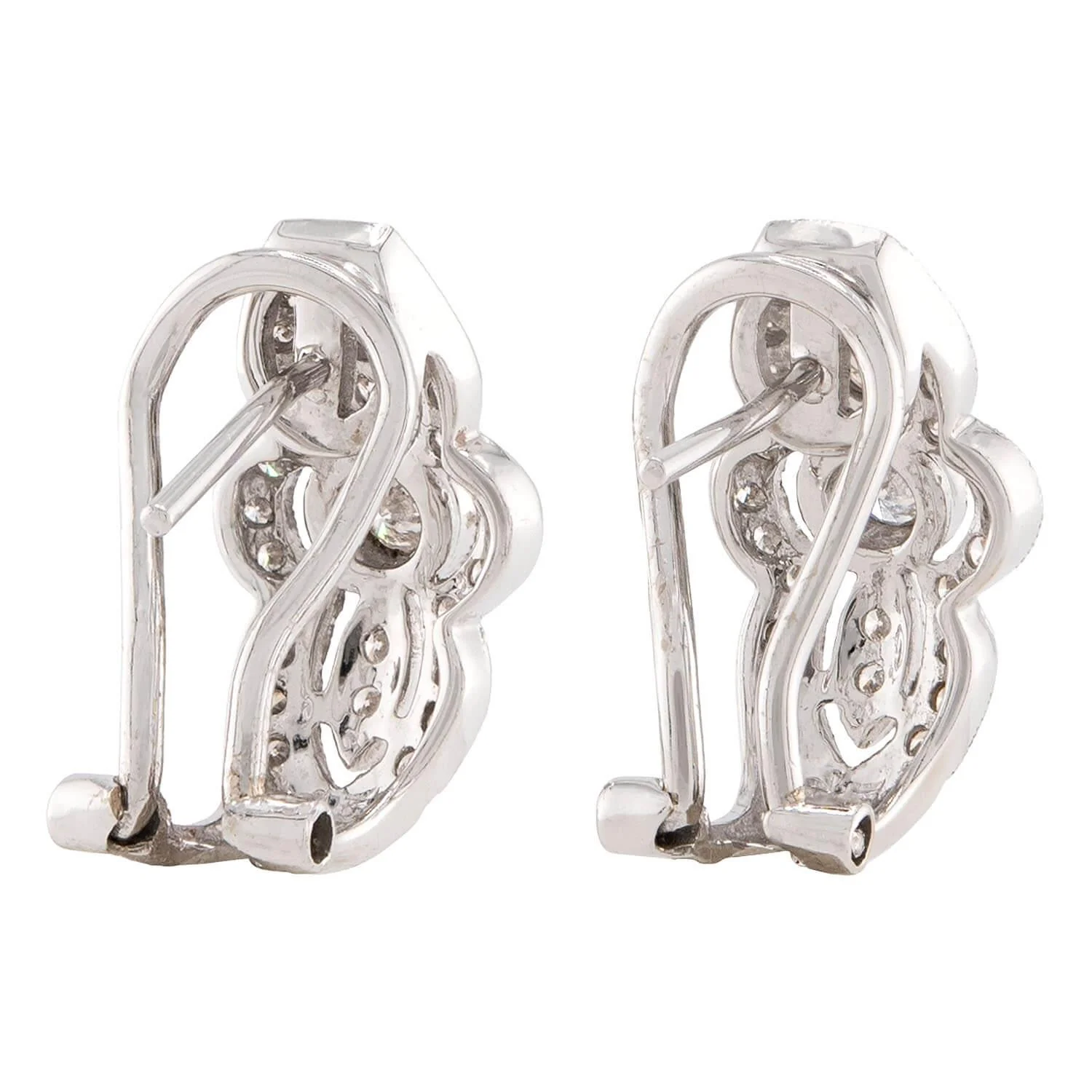 Estate 18k Diamond Huggie Earrings - Image 3