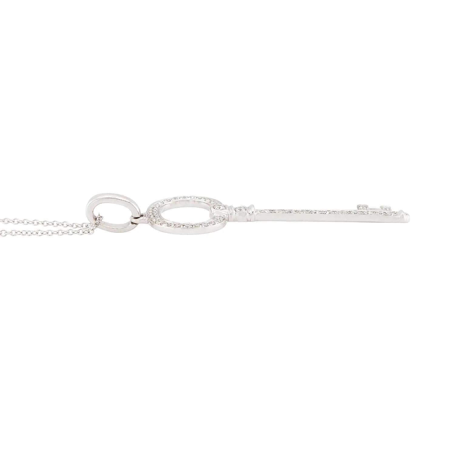 Estate 18k Diamond Key Pendant Necklace - Image 3