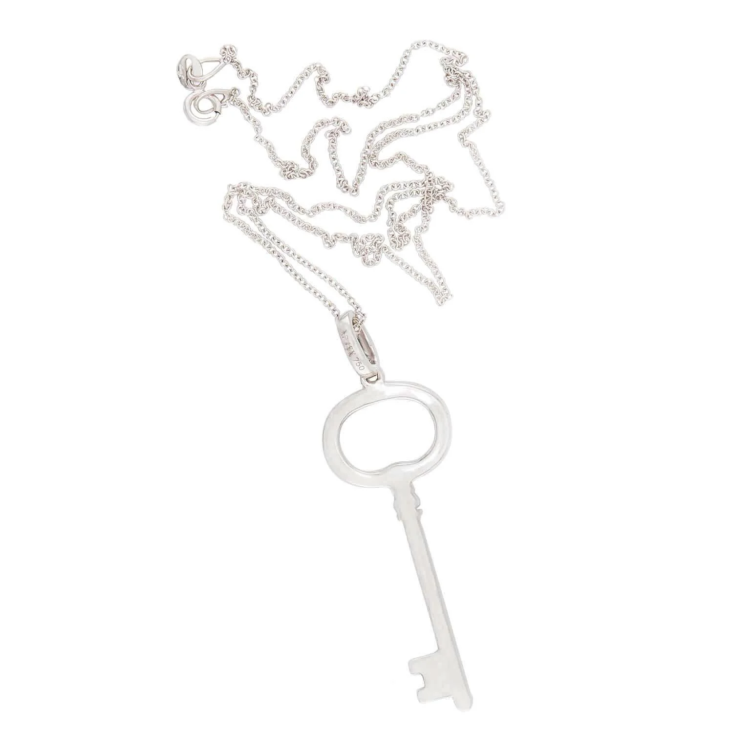 Estate 18k Diamond Key Pendant Necklace - Image 4