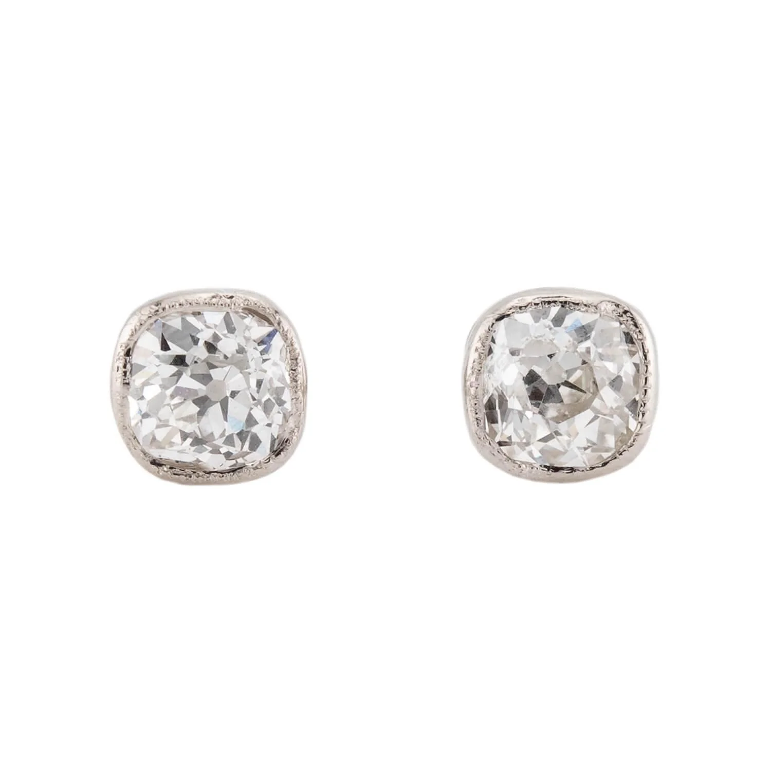 Estate 18k Diamond Stud Earrings