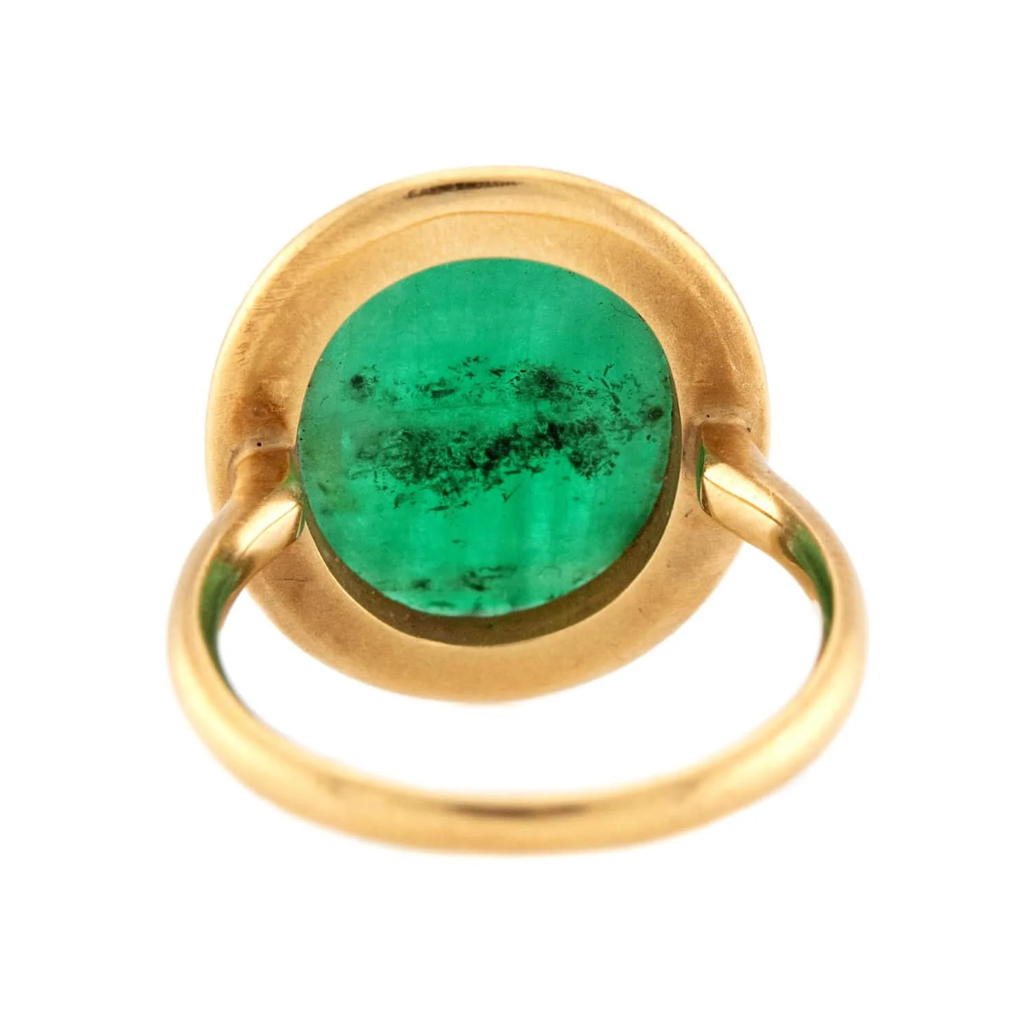Estate 18k Emerald and Diamond Halo Ring - Image 5