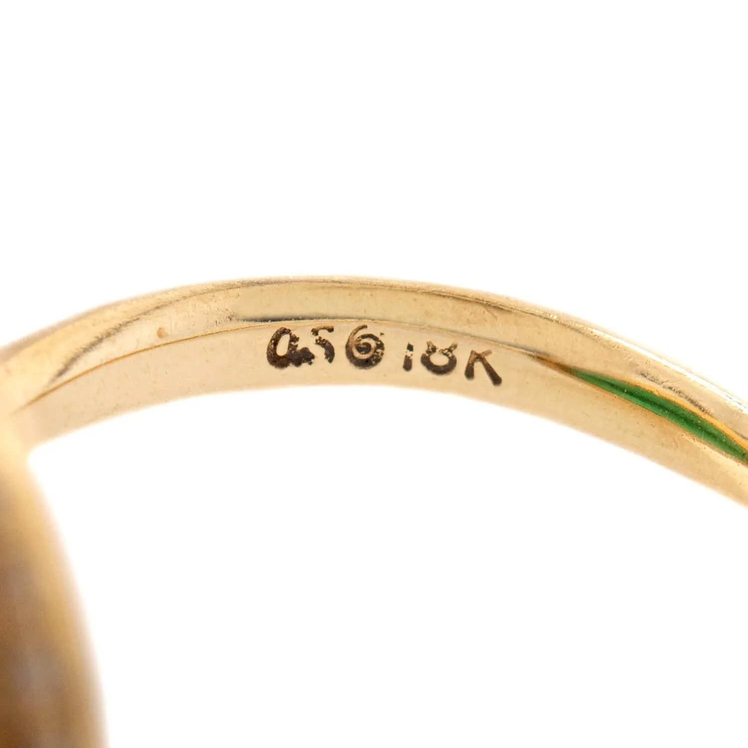 Estate 18k Emerald and Diamond Halo Ring - Image 6