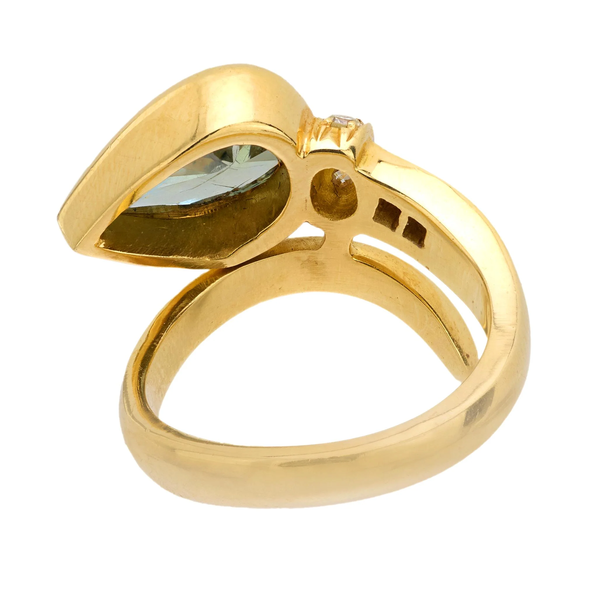 Estate 18k Green Diamond Snake Ring - Image 4
