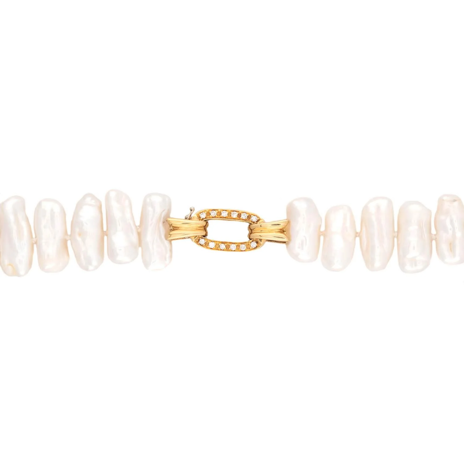 Estate 18K Pearl and Diamond Necklace 35" - Image 4