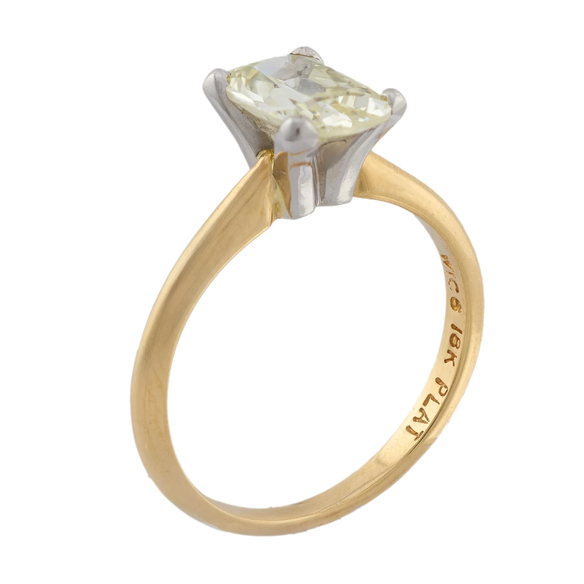 Estate 18k/Plat Mine Cut Cushion Diamond Ring 1.50ct - Image 4