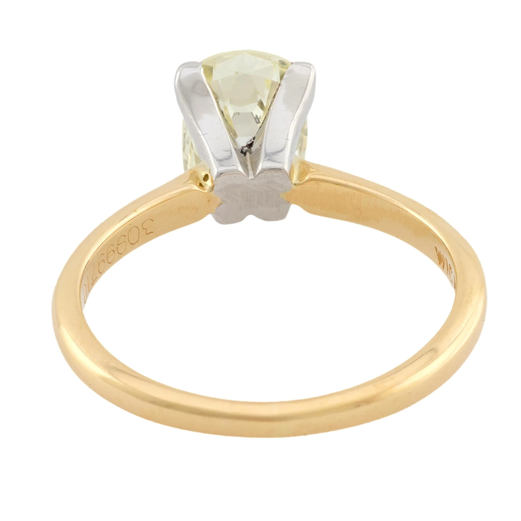 Estate 18k/Plat Mine Cut Cushion Diamond Ring 1.50ct - Image 5