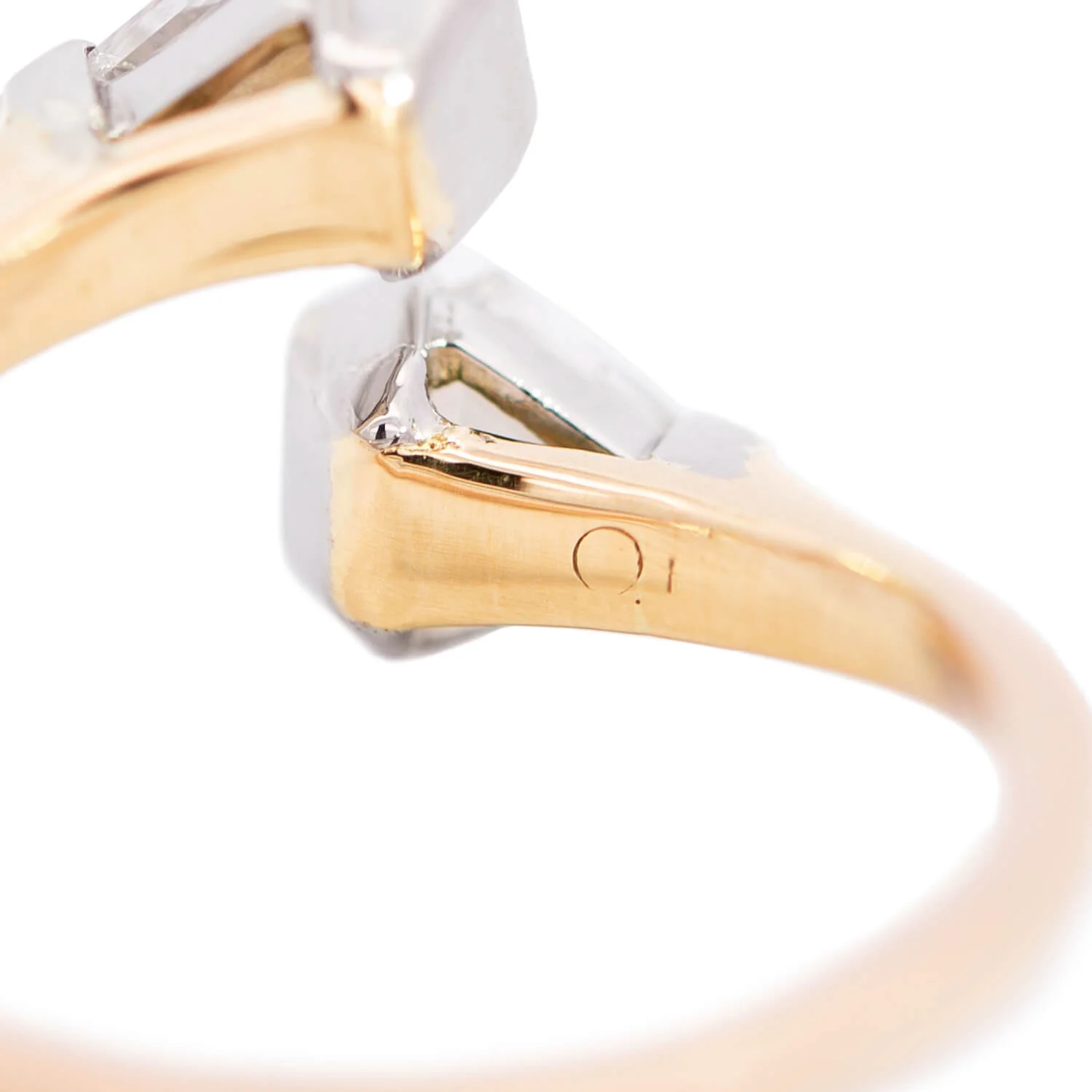 Estate 18k/Platinum Diamond Nail Bypass Ring 1.50ctw - Image 6
