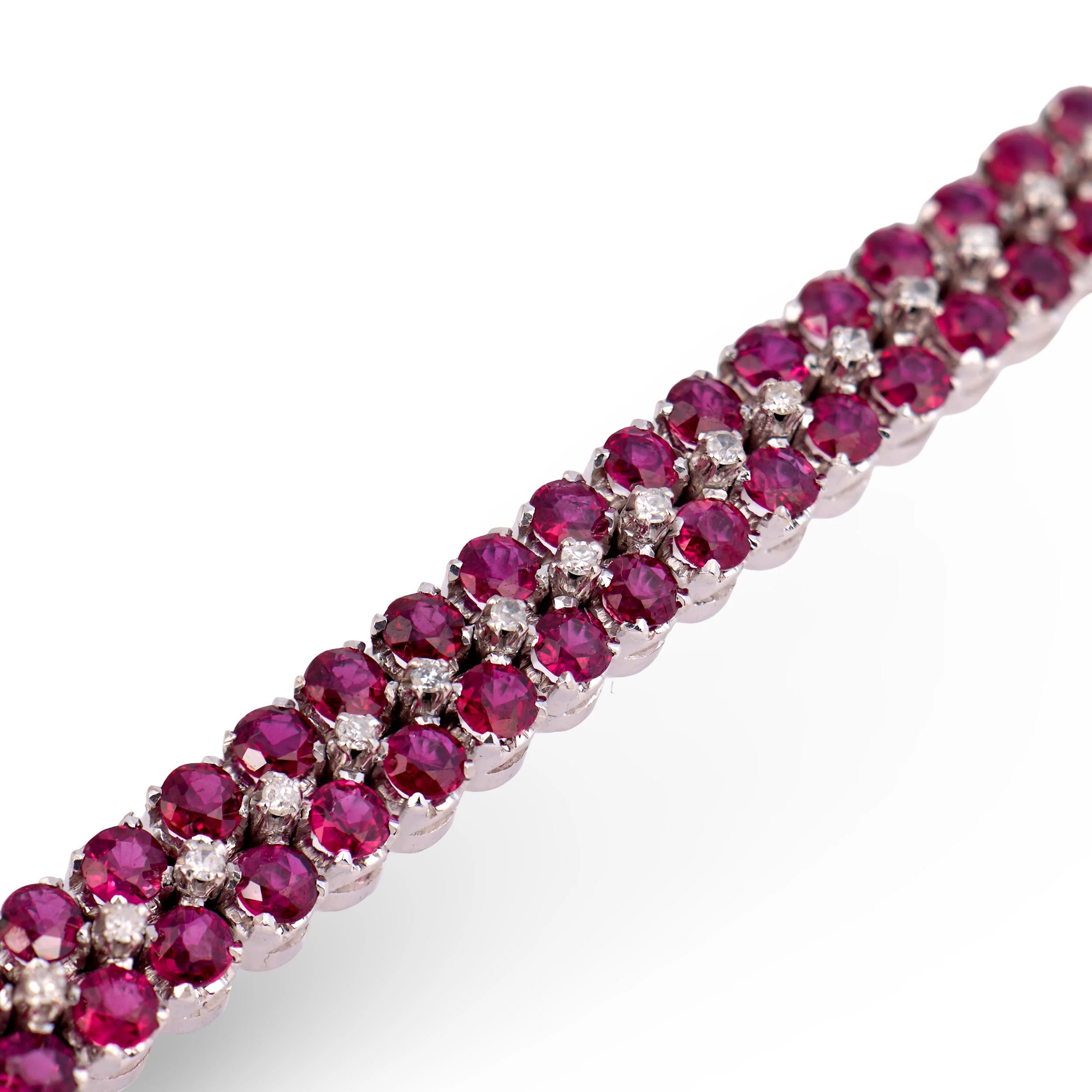 Estate 18k Ruby & Diamond Bracelet - Image 2