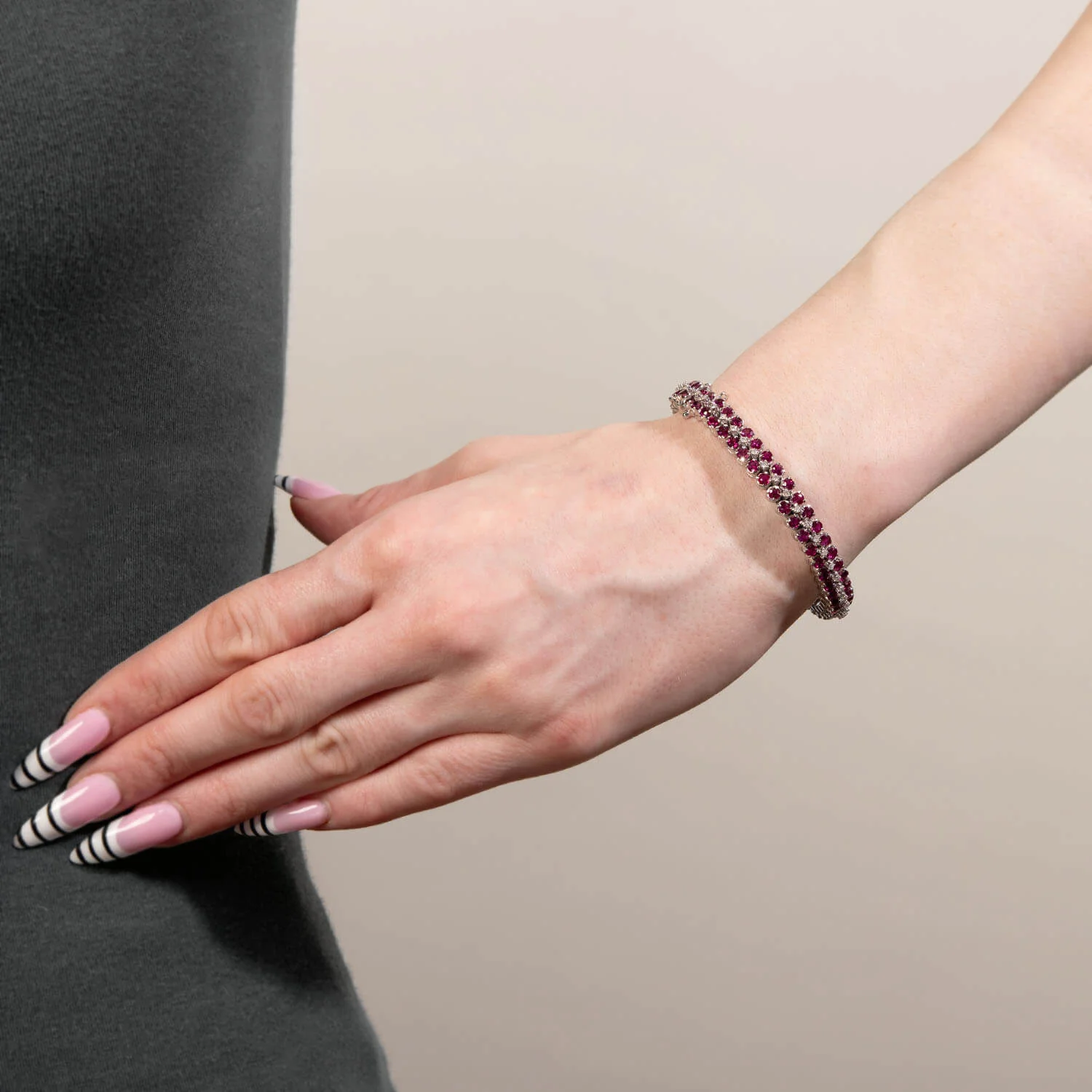 Estate 18k Ruby & Diamond Bracelet - Image 6
