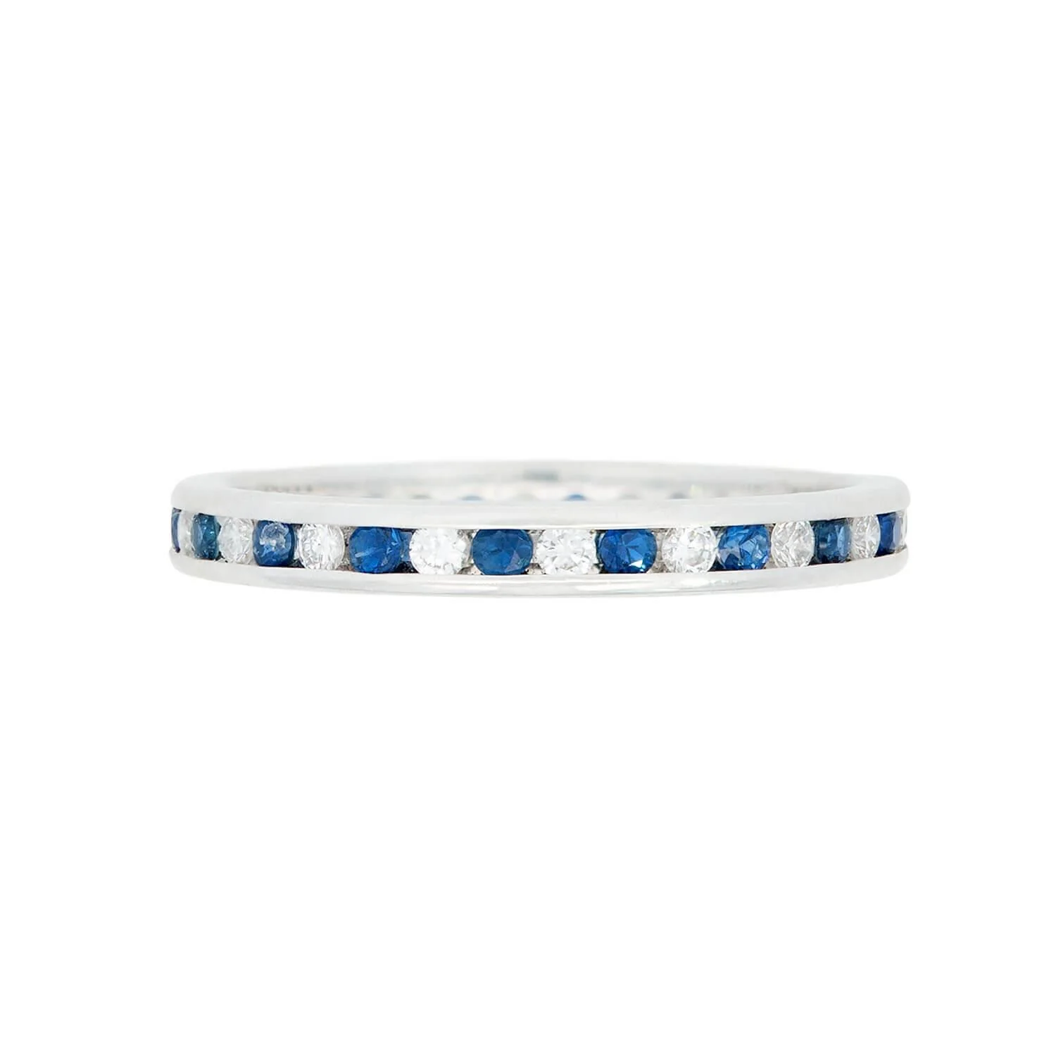 Estate 18k Sapphire and Diamond Eternity Band - Image 2