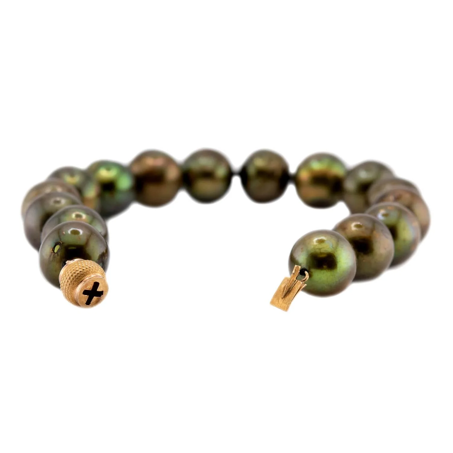 Estate 18k Tahitian Pearl Bracelet 12mm - Image 4