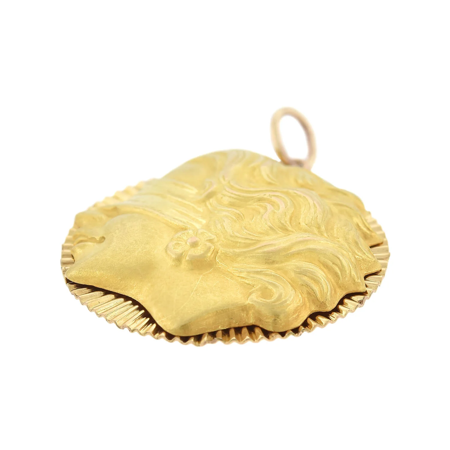 Estate 18kt "Fortuna, Goddess of Luck" Pendant - Image 3