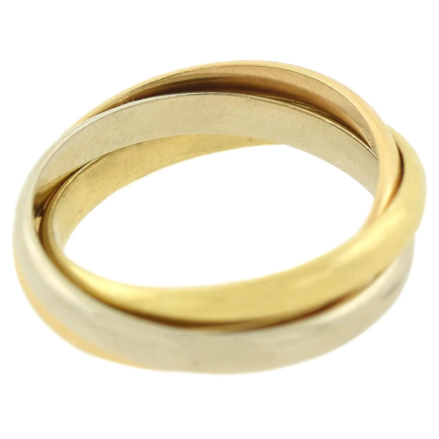 Estate 18kt Gold 3-Tone Trinity Roller Ring - Image 5