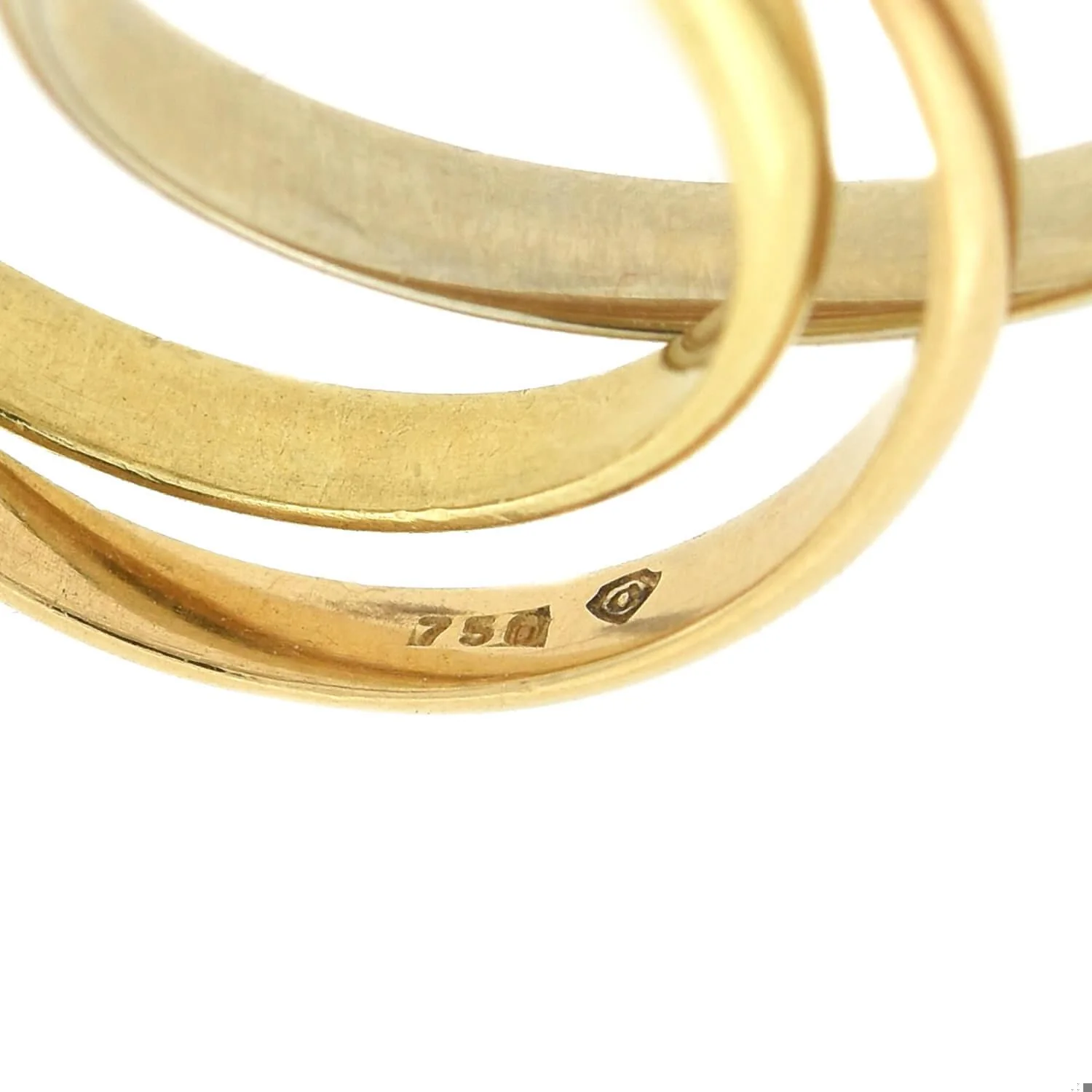 Estate 18kt Gold 3-Tone Trinity Roller Ring - Image 6