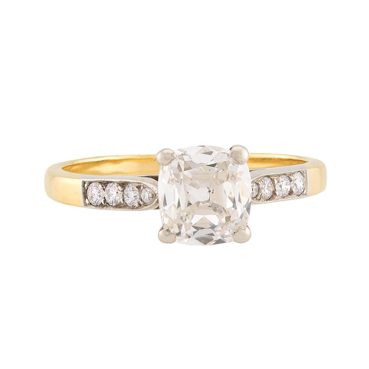 Estate French 18k GIA Diamond Engagement Ring 1.23ct - Image 2