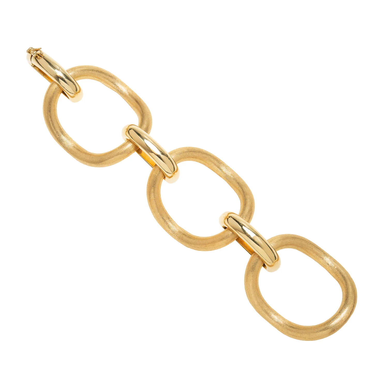 Estate Huge 18k Gold Chain Link Bracelet 106.3G - Image 2