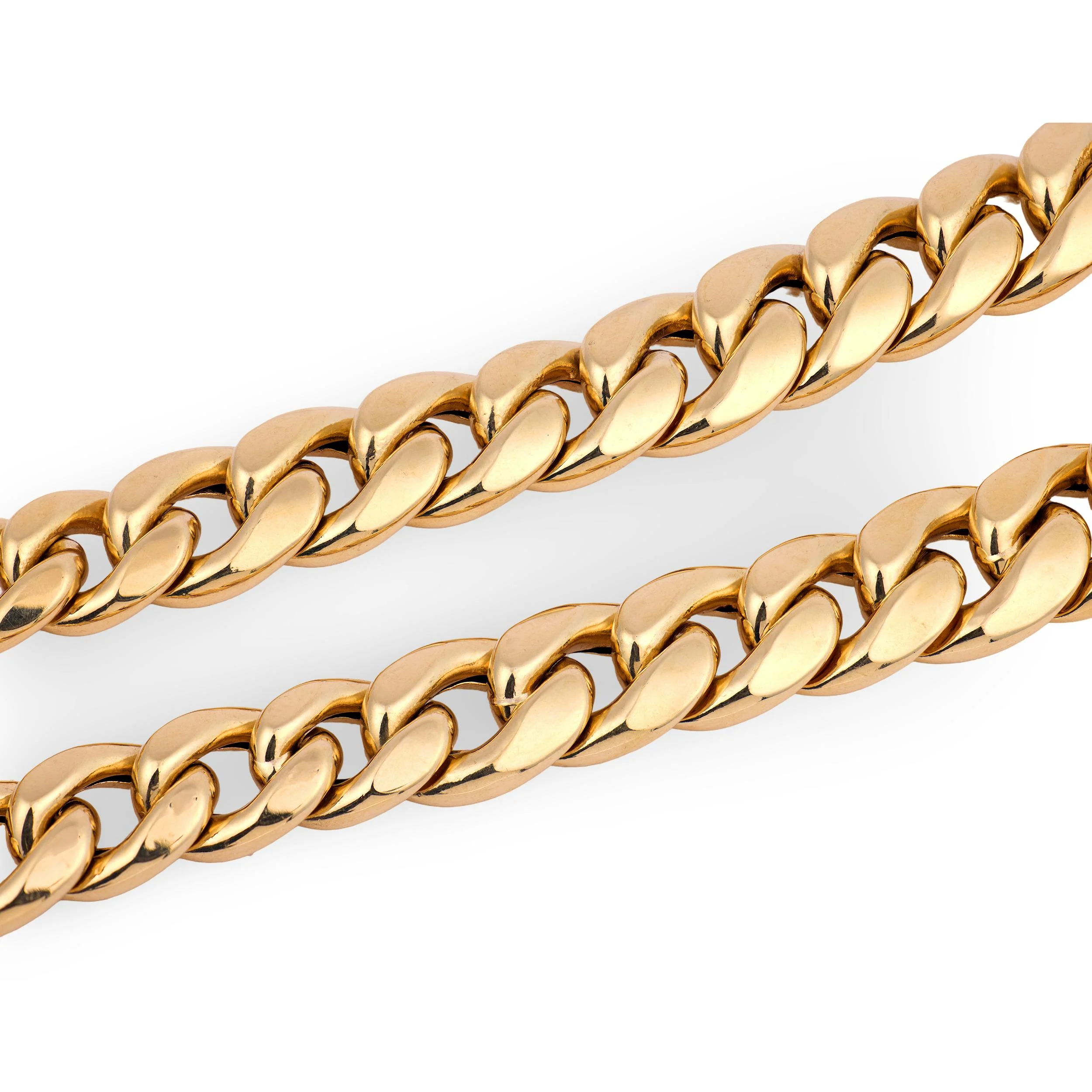 Estate Italian Wide 18k Cuban Link Necklace 17" 38.6dwt - Image 3