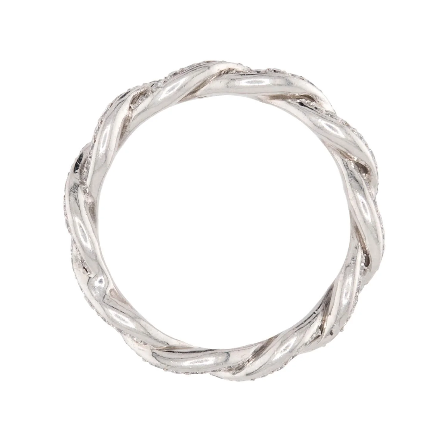 Estate Platinum Diamond Braided Band - Image 3