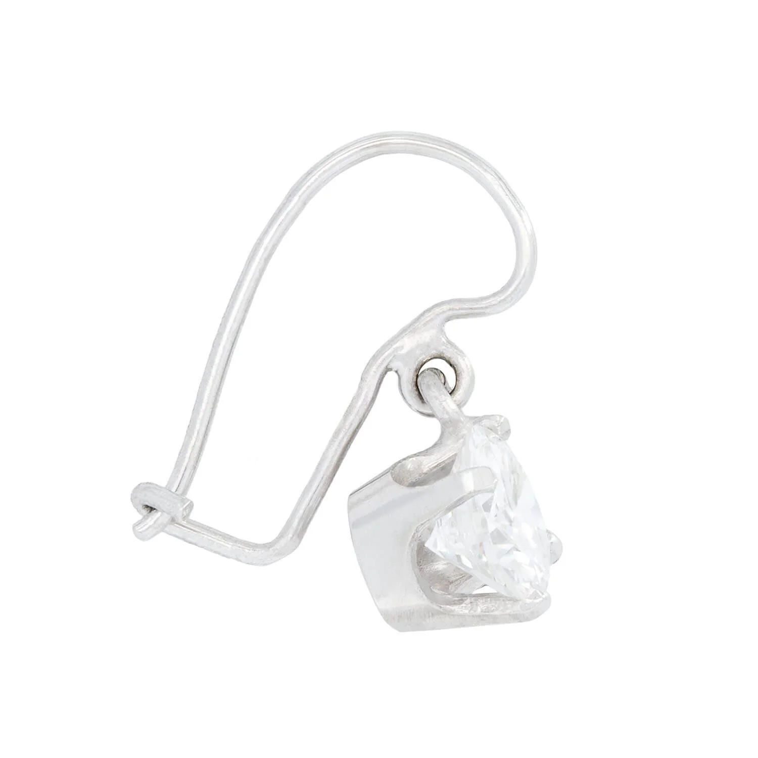 Estate Platinum Diamond Drop Earrings - Image 2