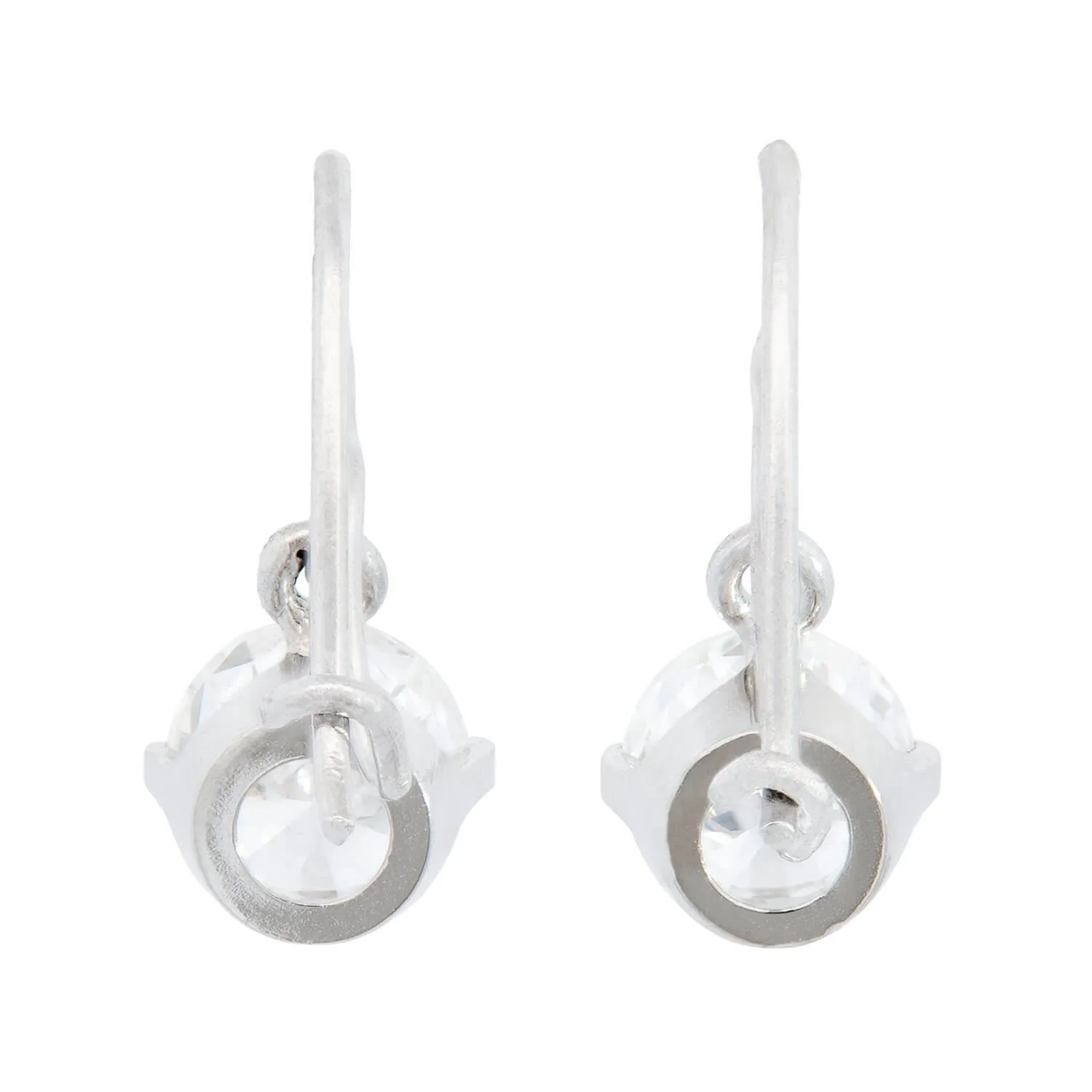 Estate Platinum Diamond Drop Earrings - Image 3