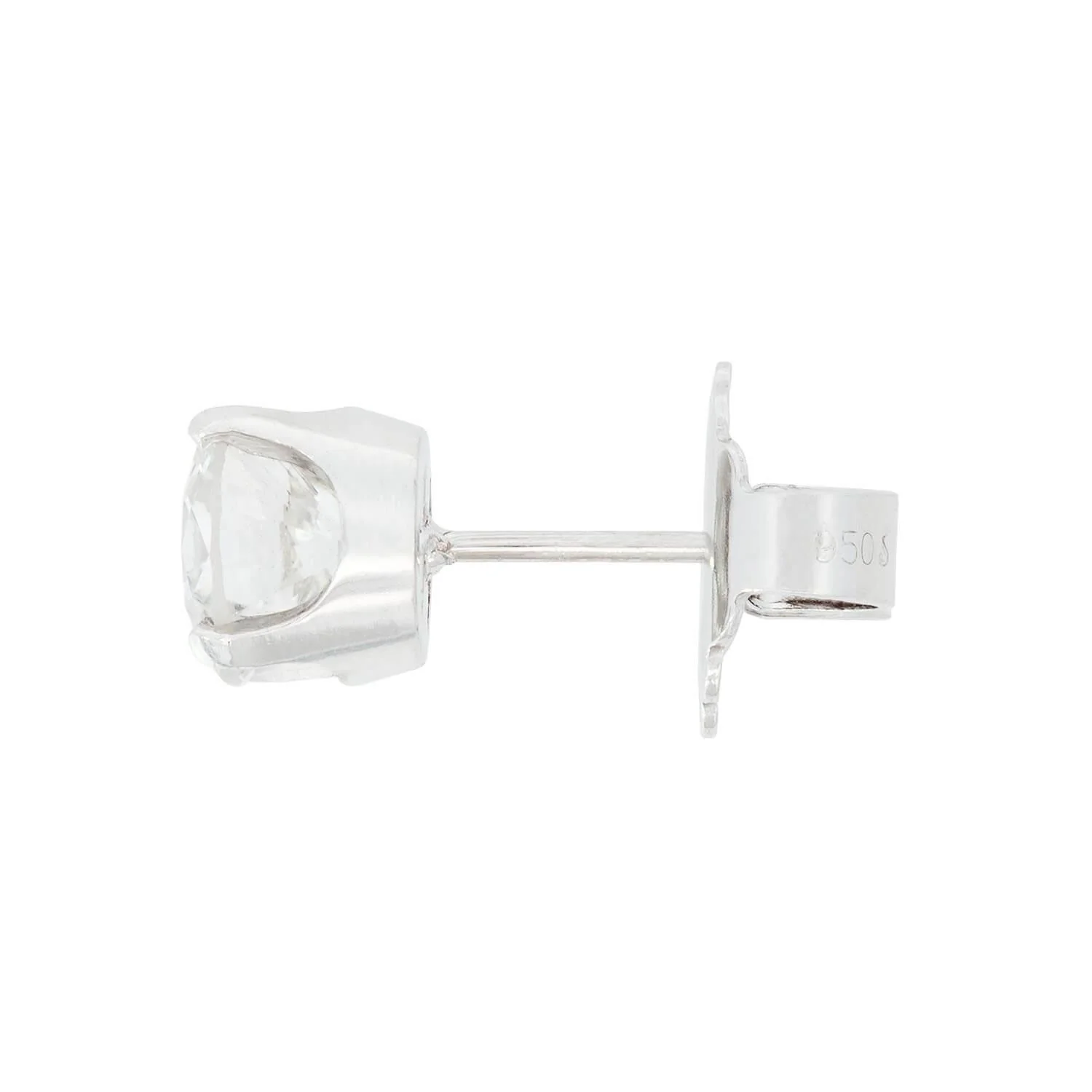 Estate Platinum Diamond Stud Earrings - Image 2