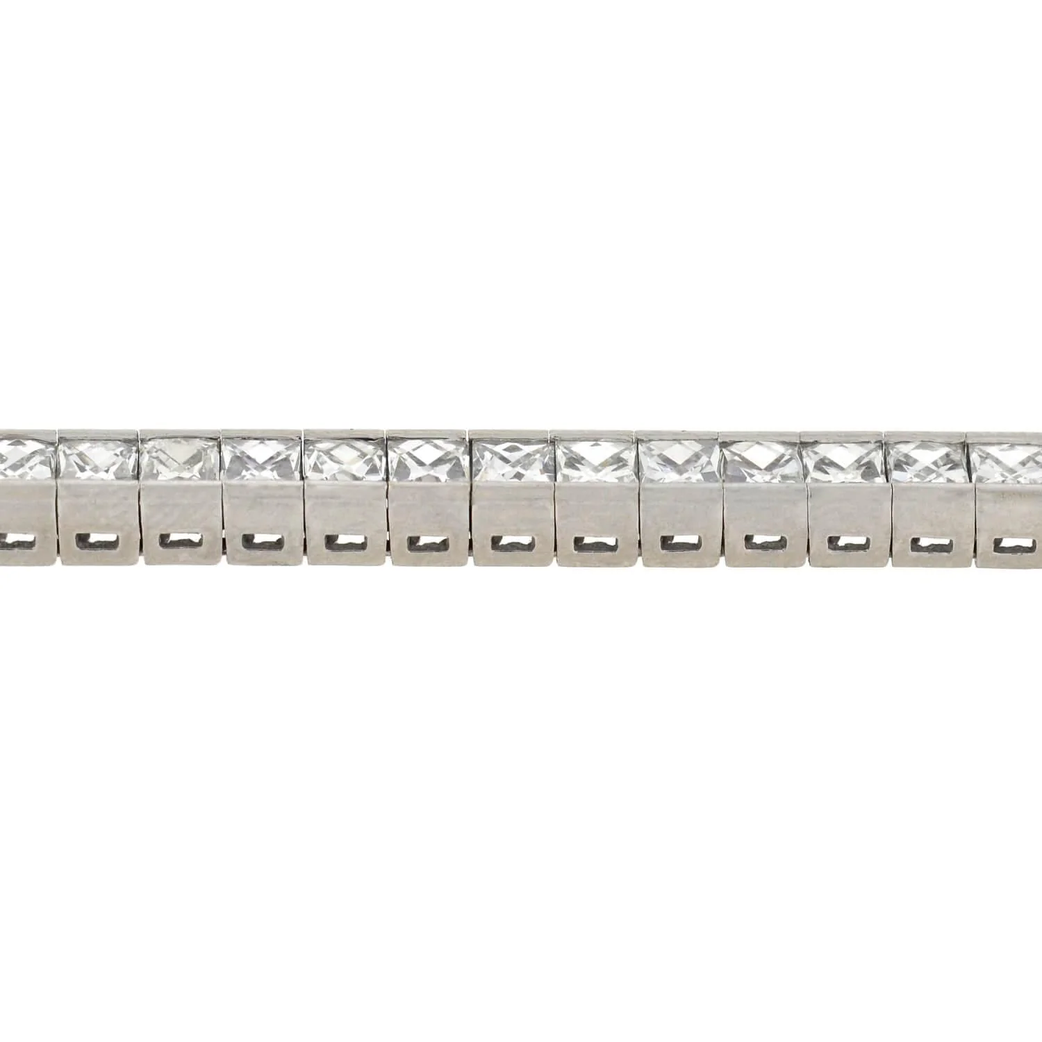 Estate Platinum French Cut Diamond Line Bracelet 11.60ctw - Image 4