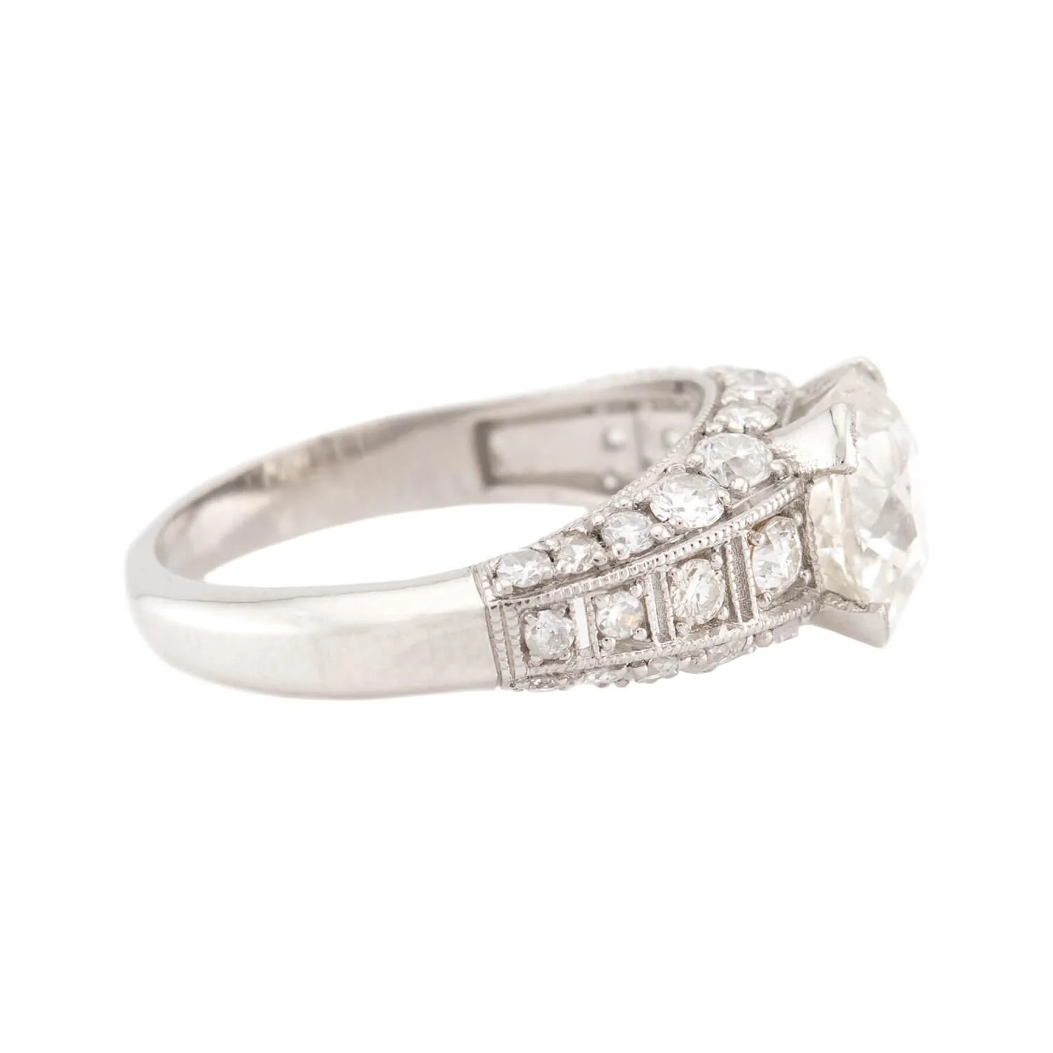 Estate Platinum GIA Diamond Engagement Ring 2.73ct - Image 3