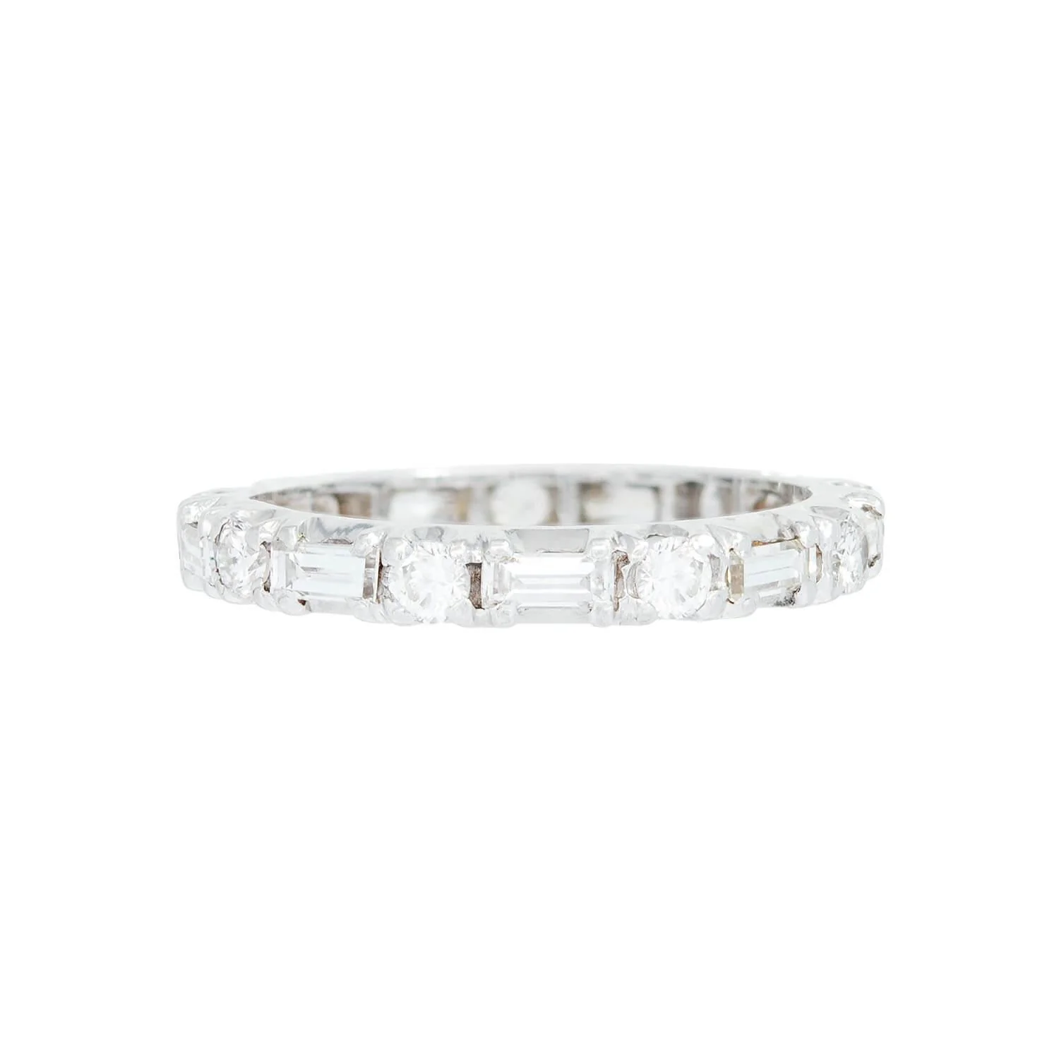 Estate Platinum Mixed Cut Diamond Eternity Band - Image 2