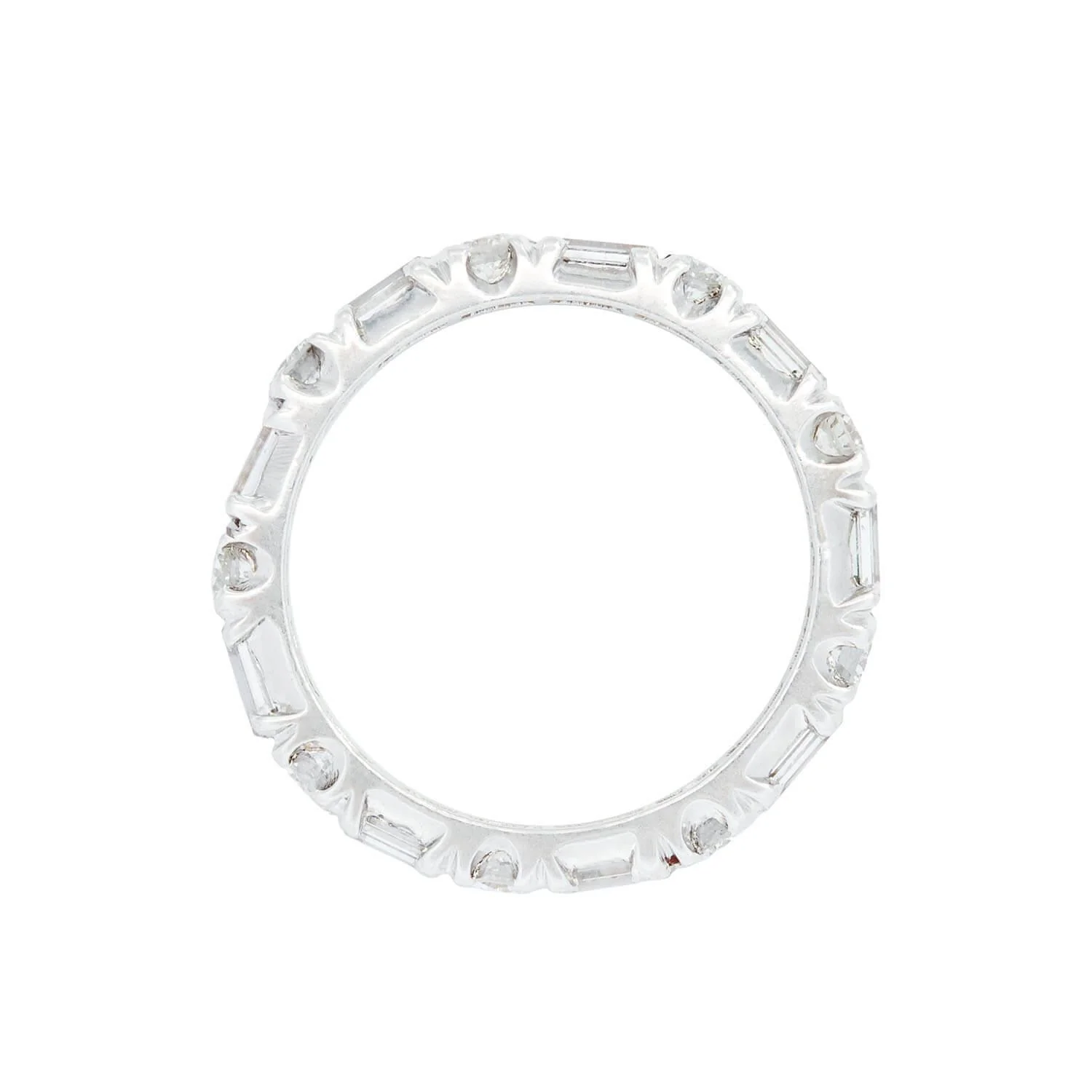 Estate Platinum Mixed Cut Diamond Eternity Band - Image 3