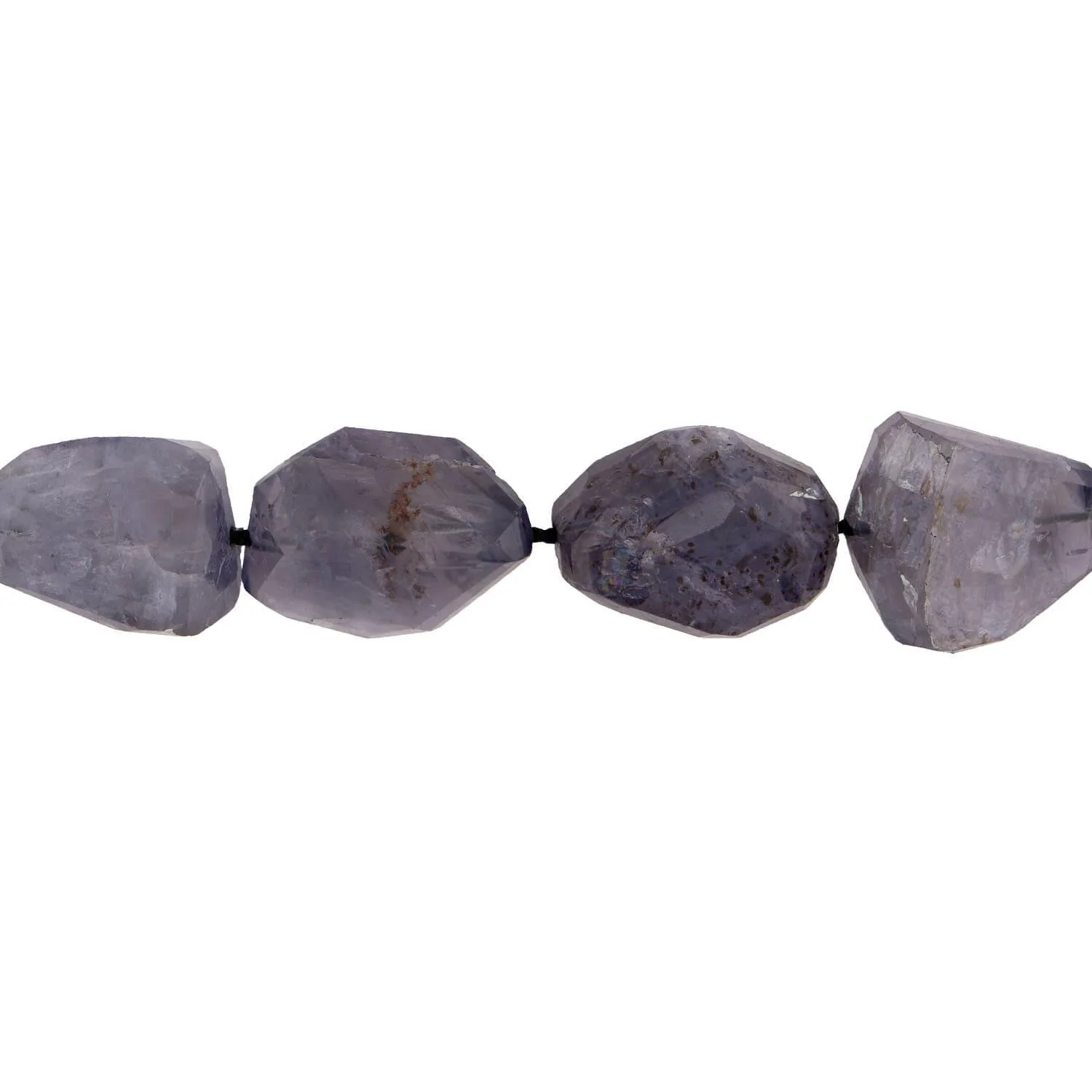 Estate Sterling Silver Gilt Labradorite Bead Necklace - Image 3