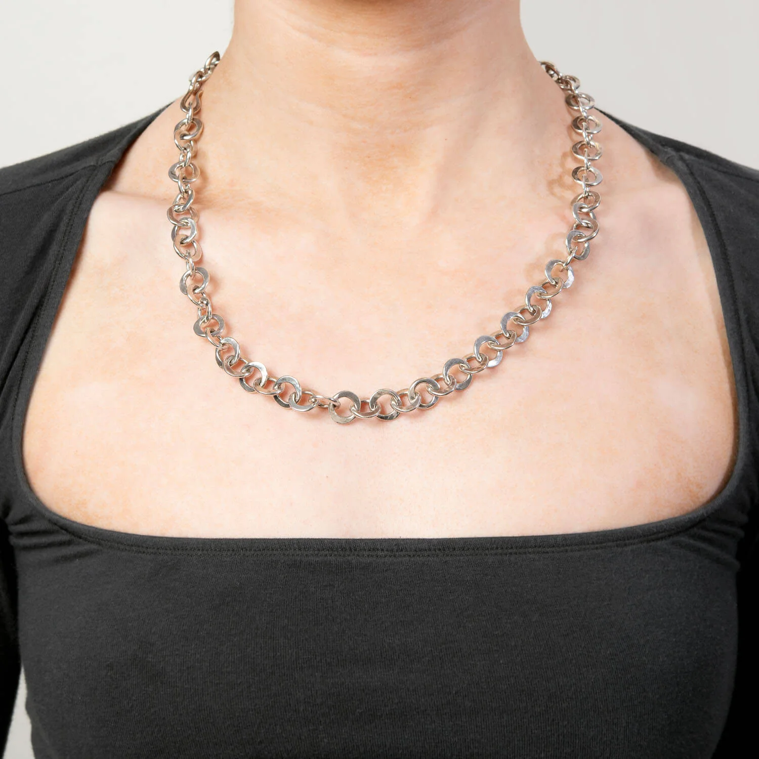 Estate Sterling Silver Link Necklace - Image 6