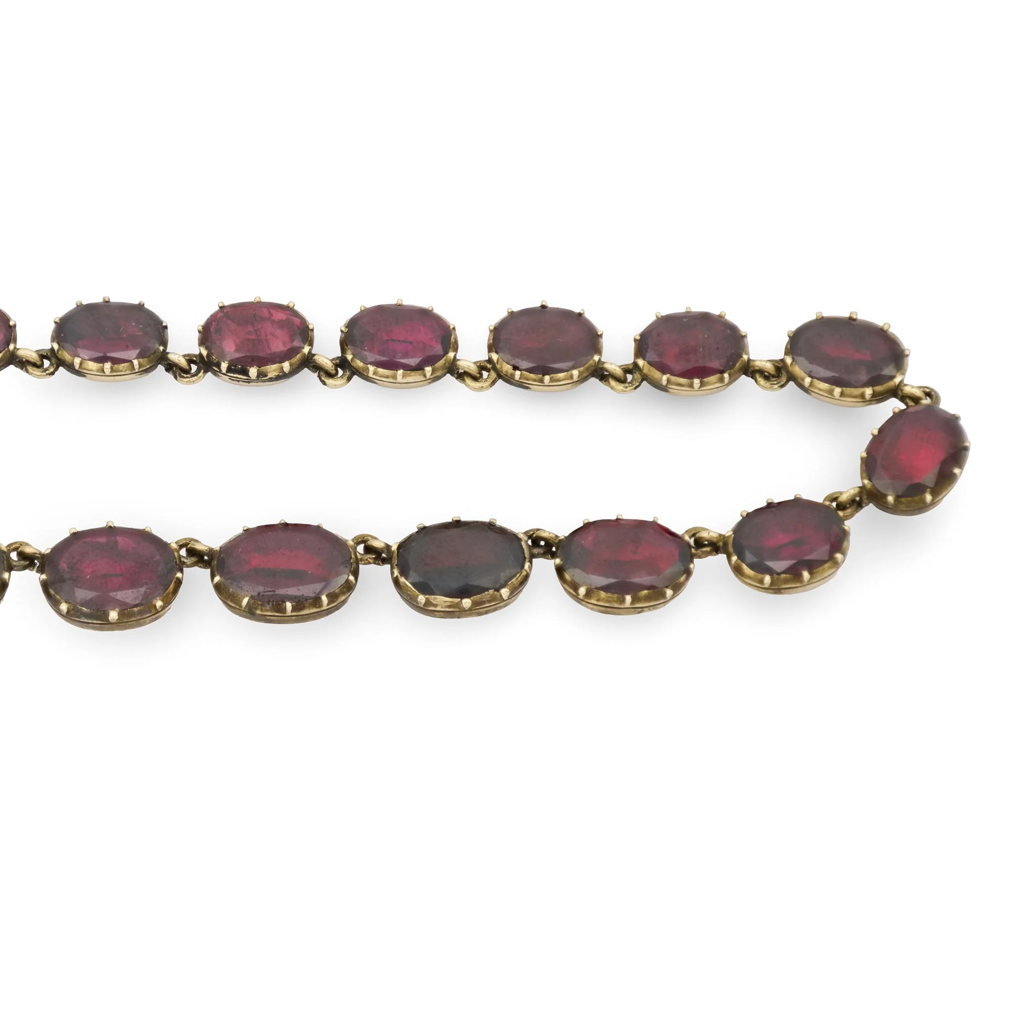Georgian 14k Garnet Riviera Necklace - Image 3
